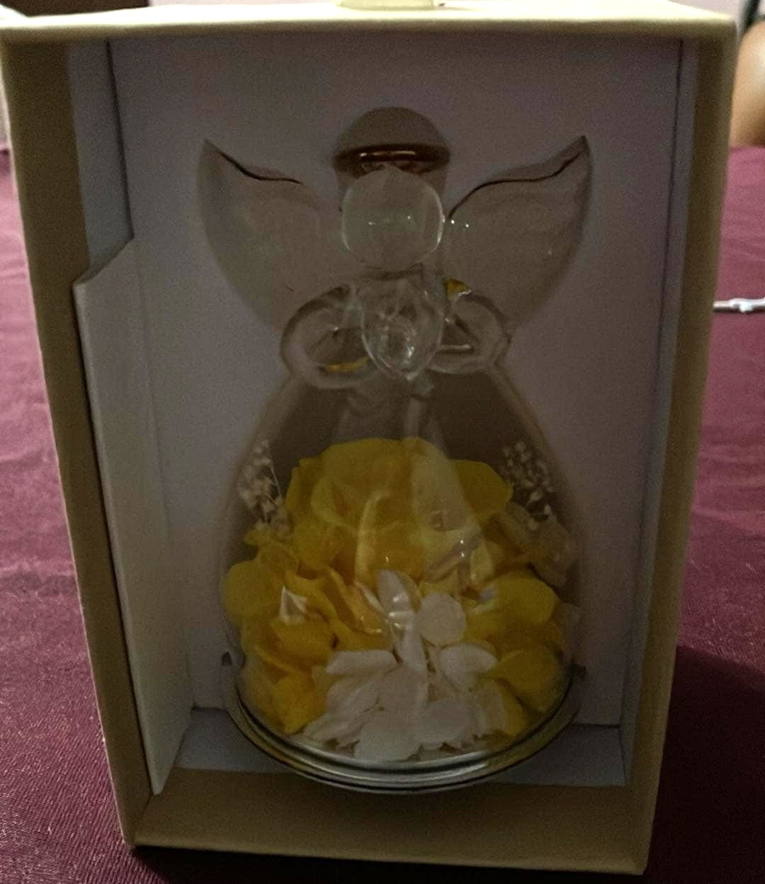 Preserved Flower Glass Angel (New) - 5 Inches