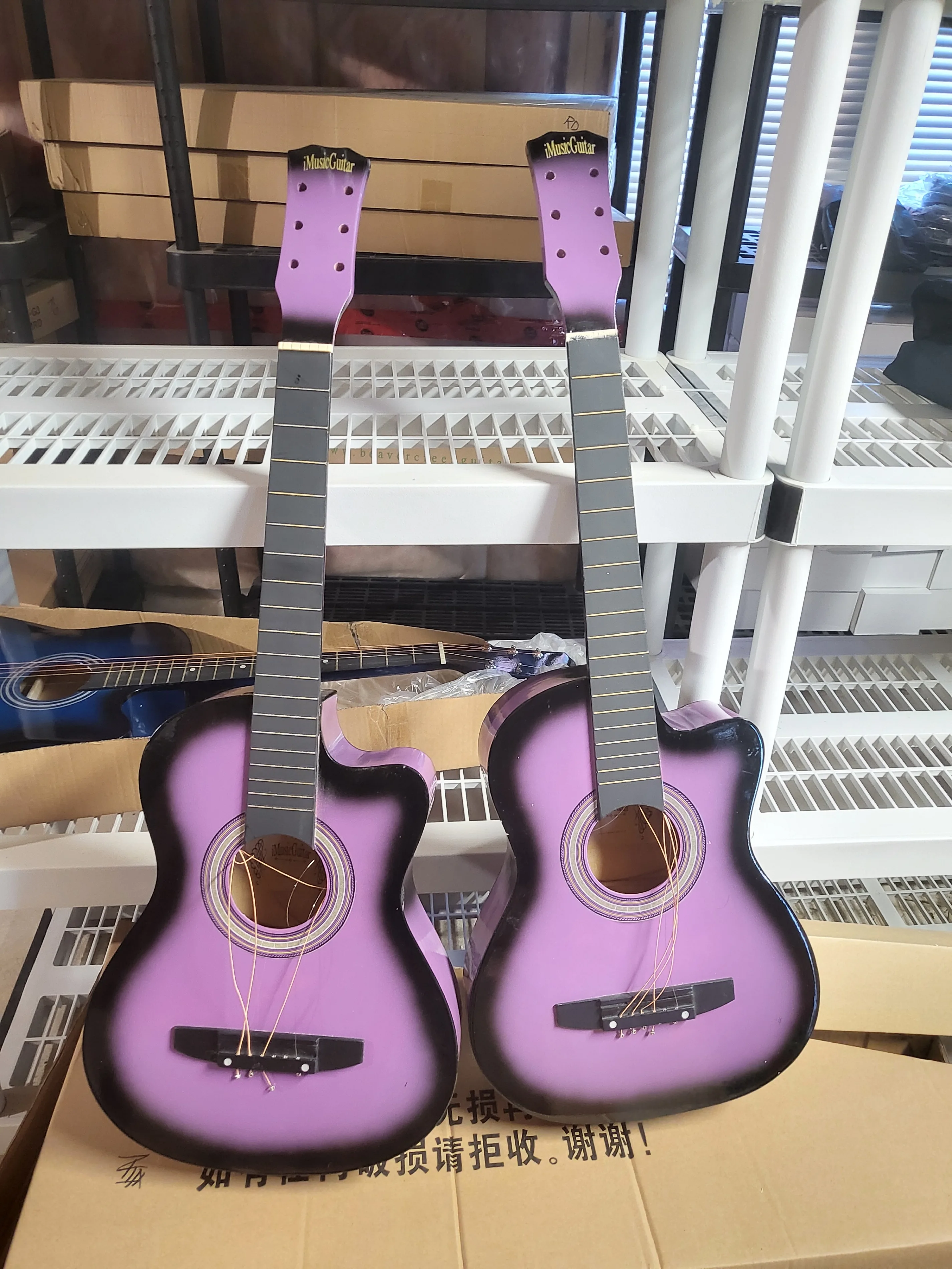 38" Purple Acoustic Guitars – For Parts or Display