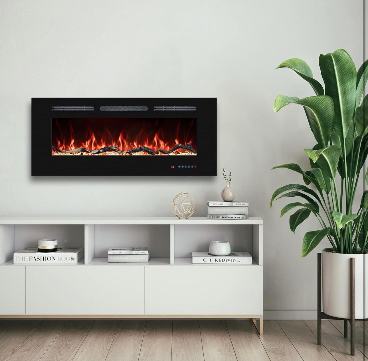 36" Electric Fireplaces Inserts Recessed & Wall-Mounted Thermost