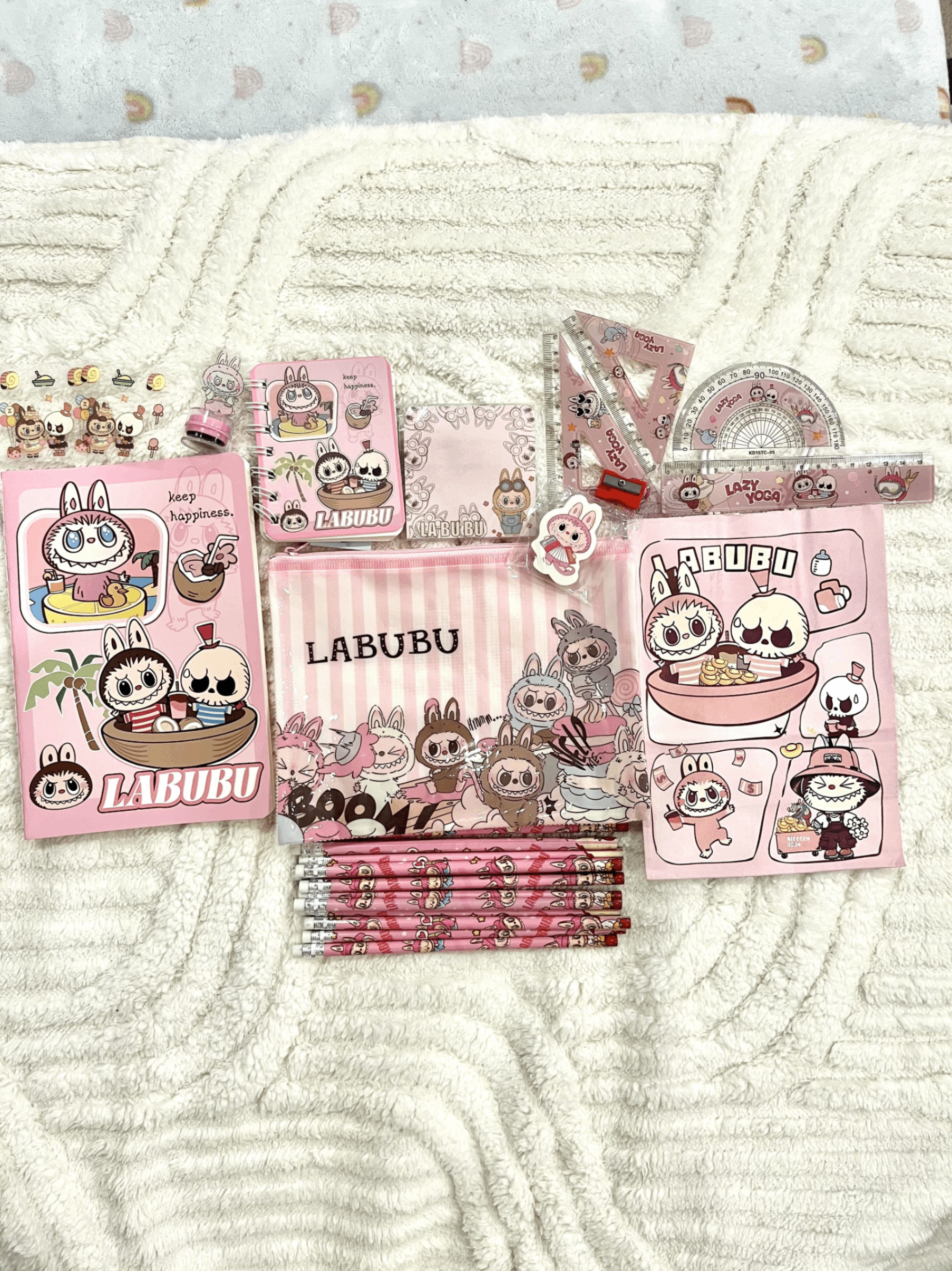 26-piece Labubu themed stationery set