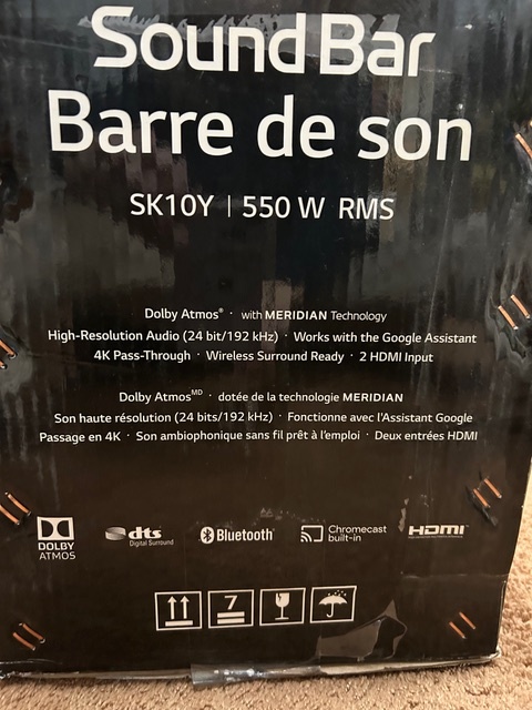 LG Sound Bar, Model SK10Y 550W RMS - photo 2