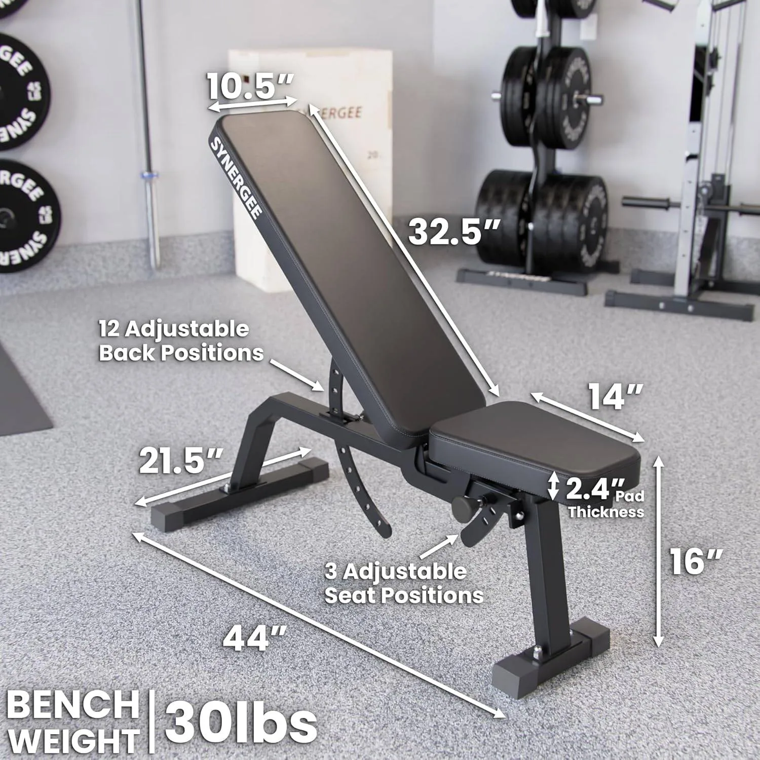 Synergee Adjustable Incline Workout Bench image indicator(4)