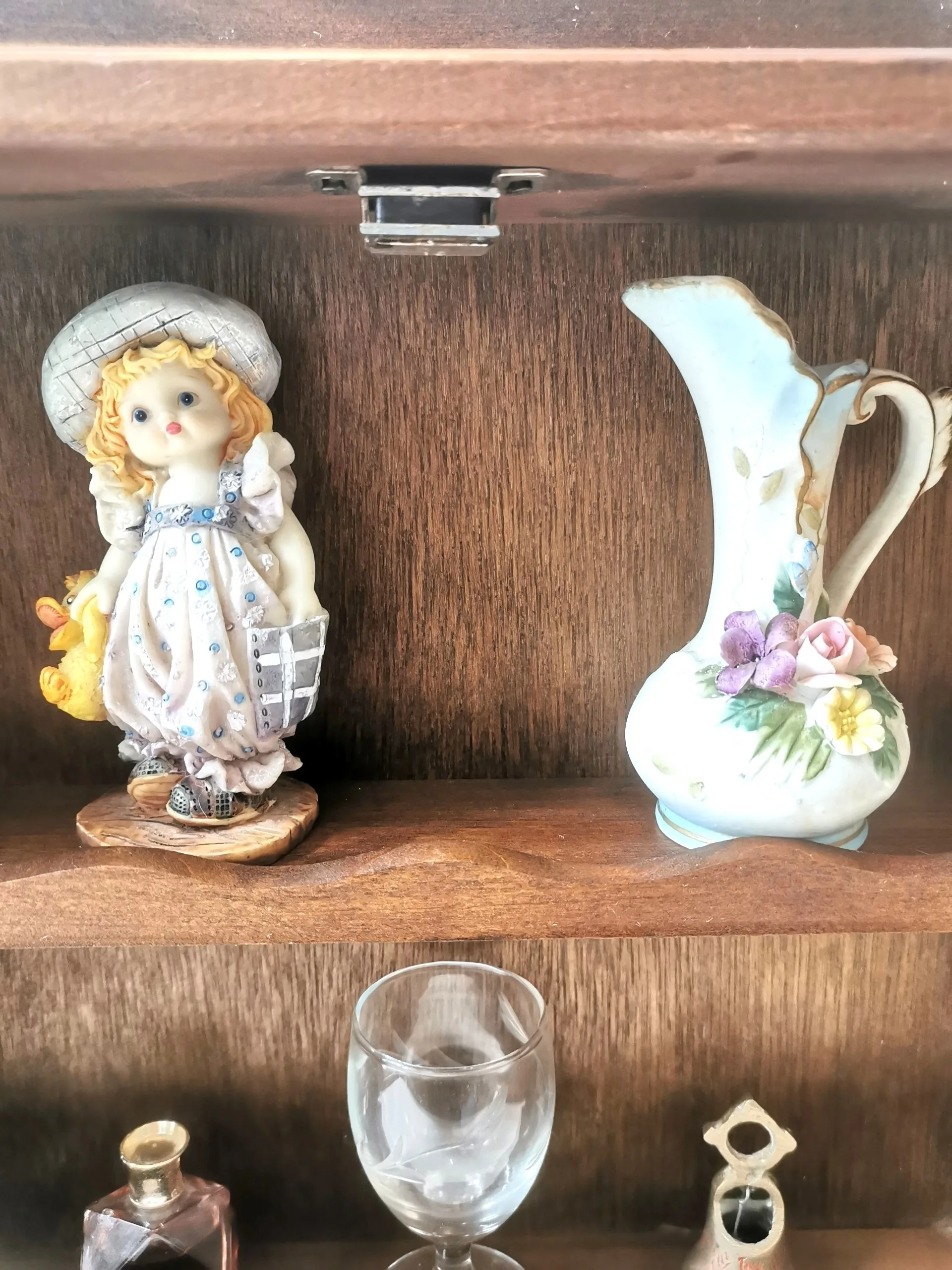 1960s Mini Curio Wood Cabinet Spice Rack Display Figurines Incl. image indicator(10)