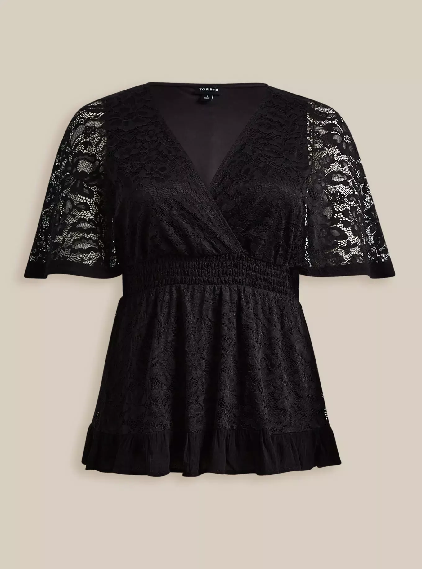 new w tage Torrid Black Lace Surplice Top - photo 2