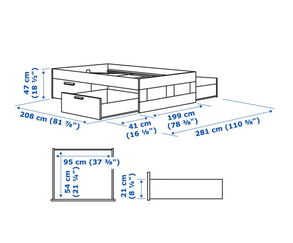 IKEA BRIMNES Bed  King Size + HAUGESUND spring mattress - photo 3