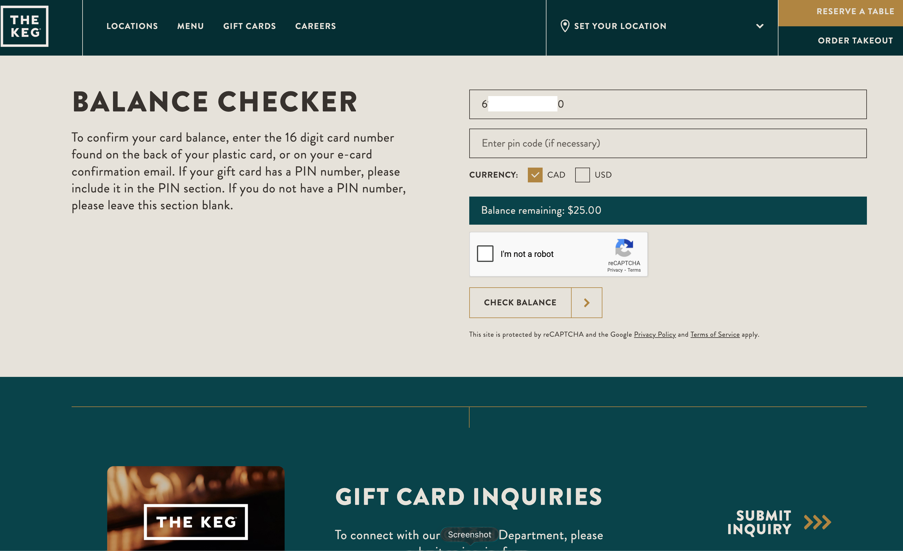 The Keg Gift Card - 25$ for 20$ - photo 2