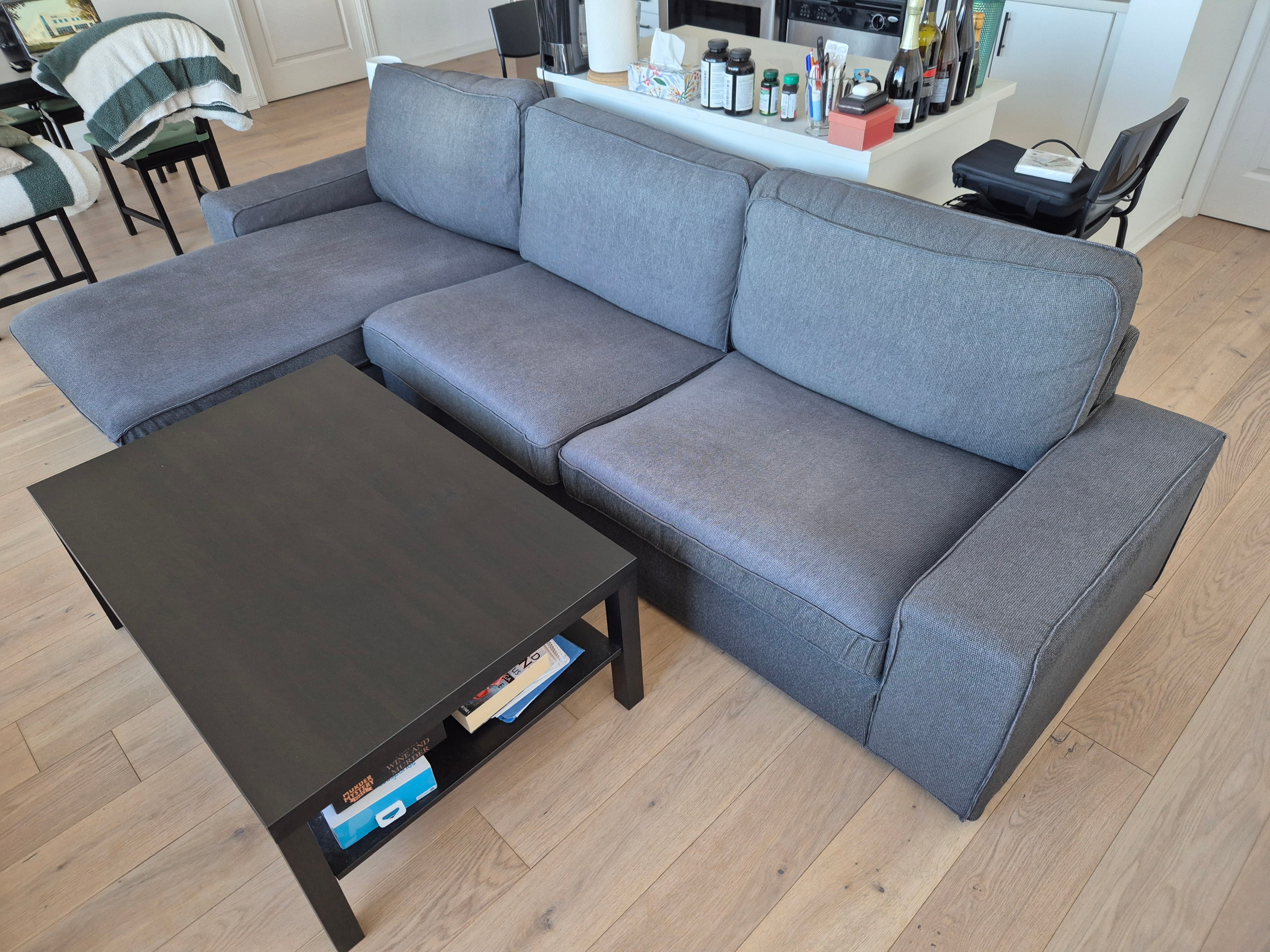 IKEA KIVIK Sofa with chaise lounge, Tibbleby beige/gray - photo 4