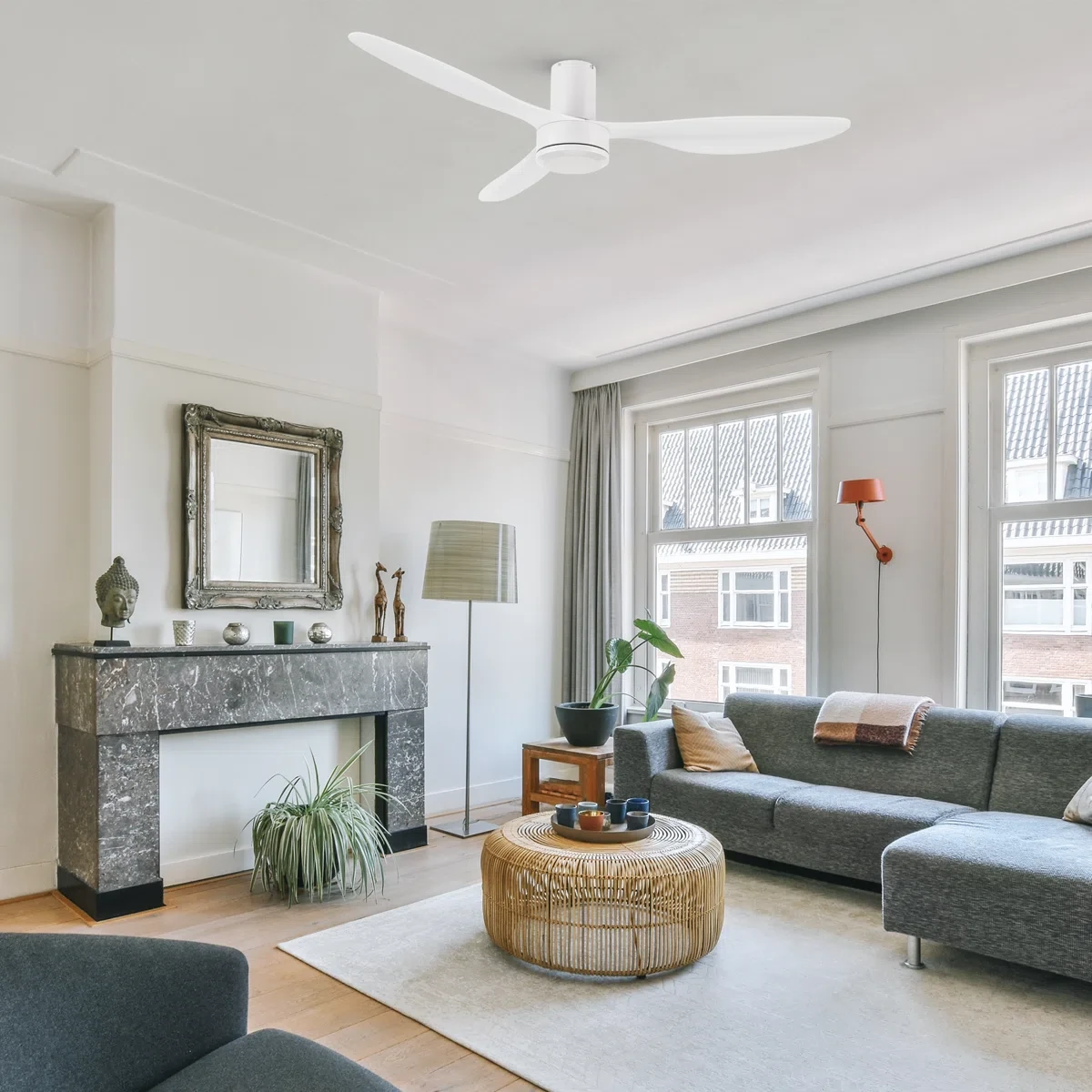 Ceiling Fan - Flush Mount White 52" - photo 3