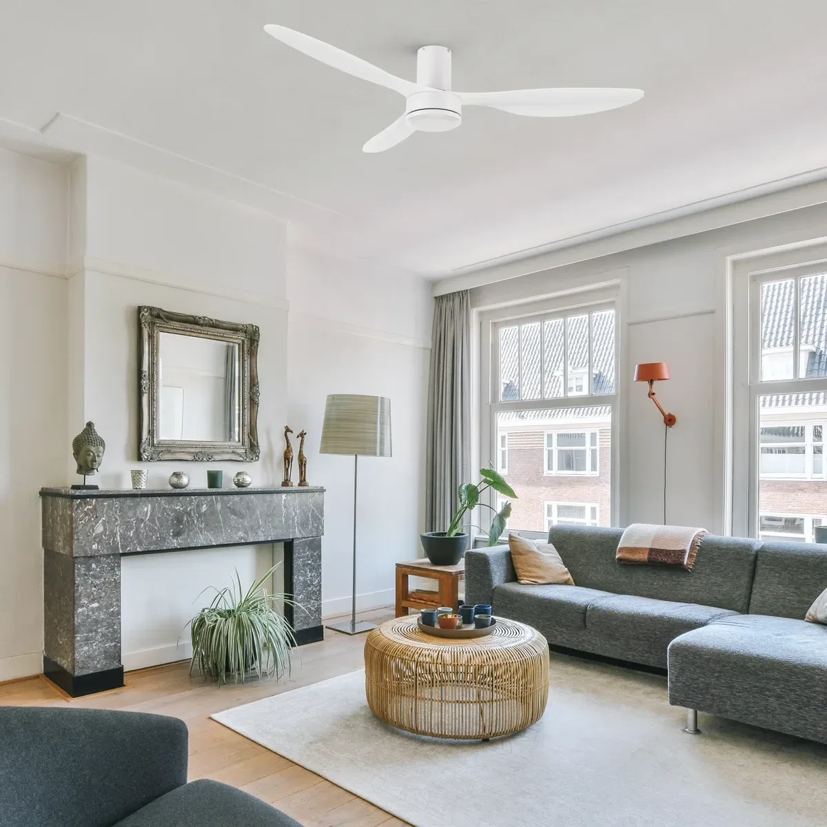 Ceiling Fan - Flush Mount White 52" image indicator(3)