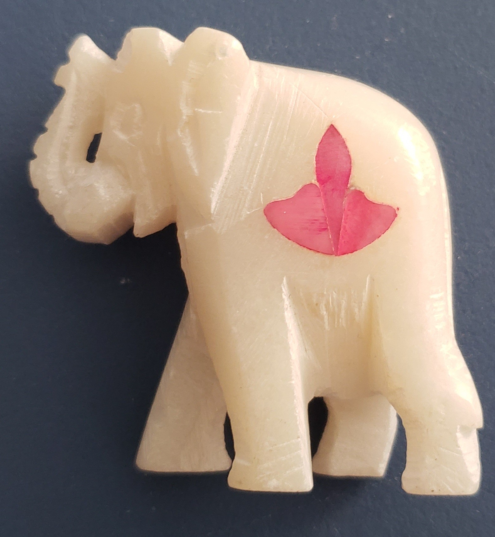 White Stone Carved Elephant - photo 2