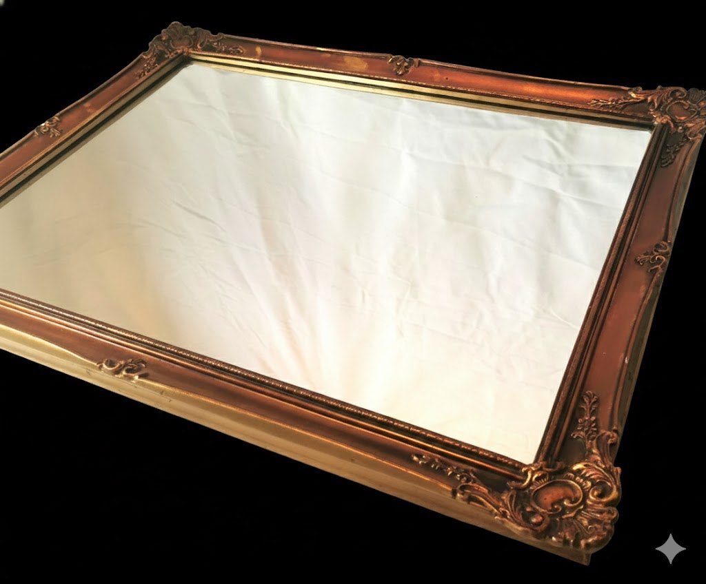 Mirror Wood Guilded with Bronze and Gold Tones Vintage 1977 Made - photo 2