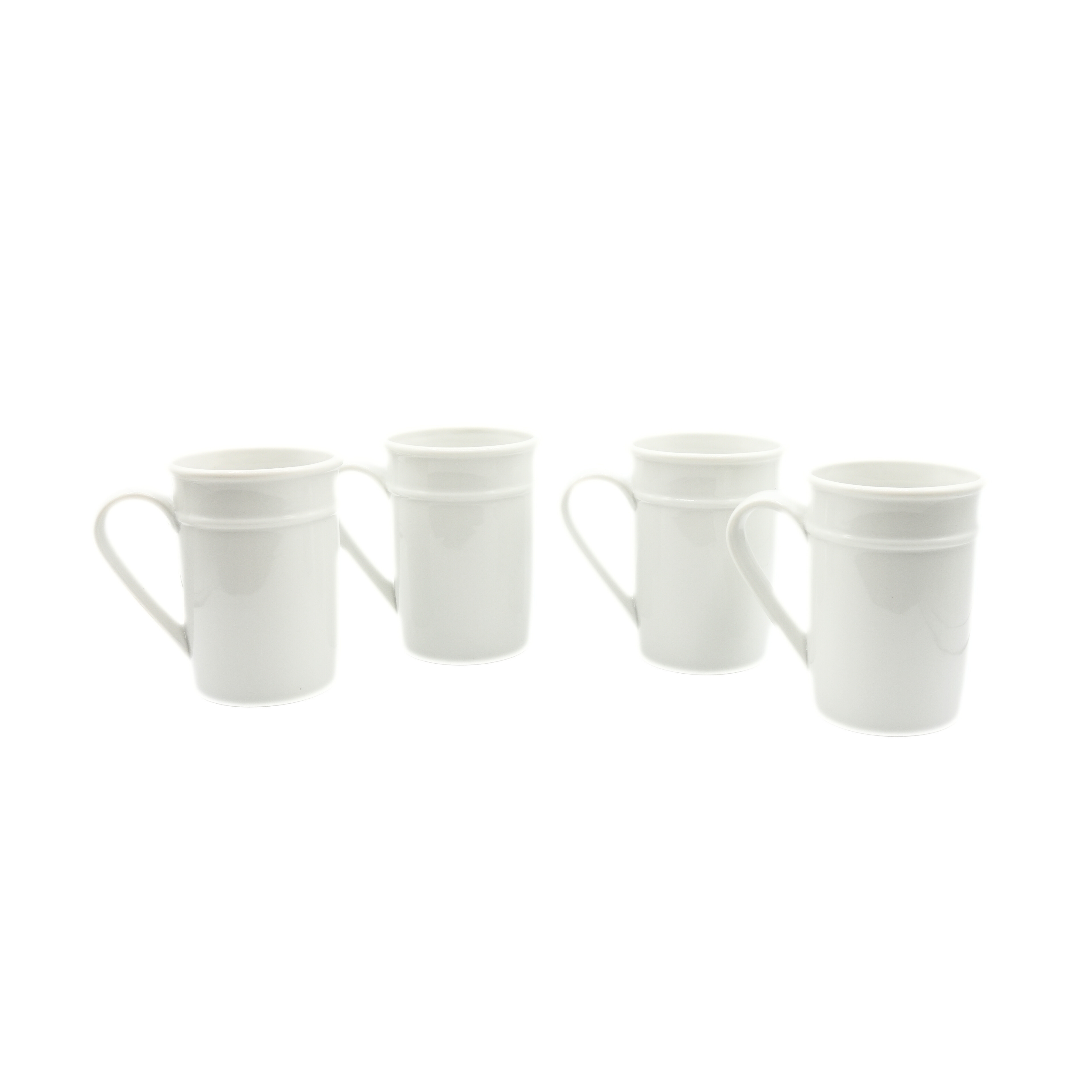 Set of 4 White Mugs