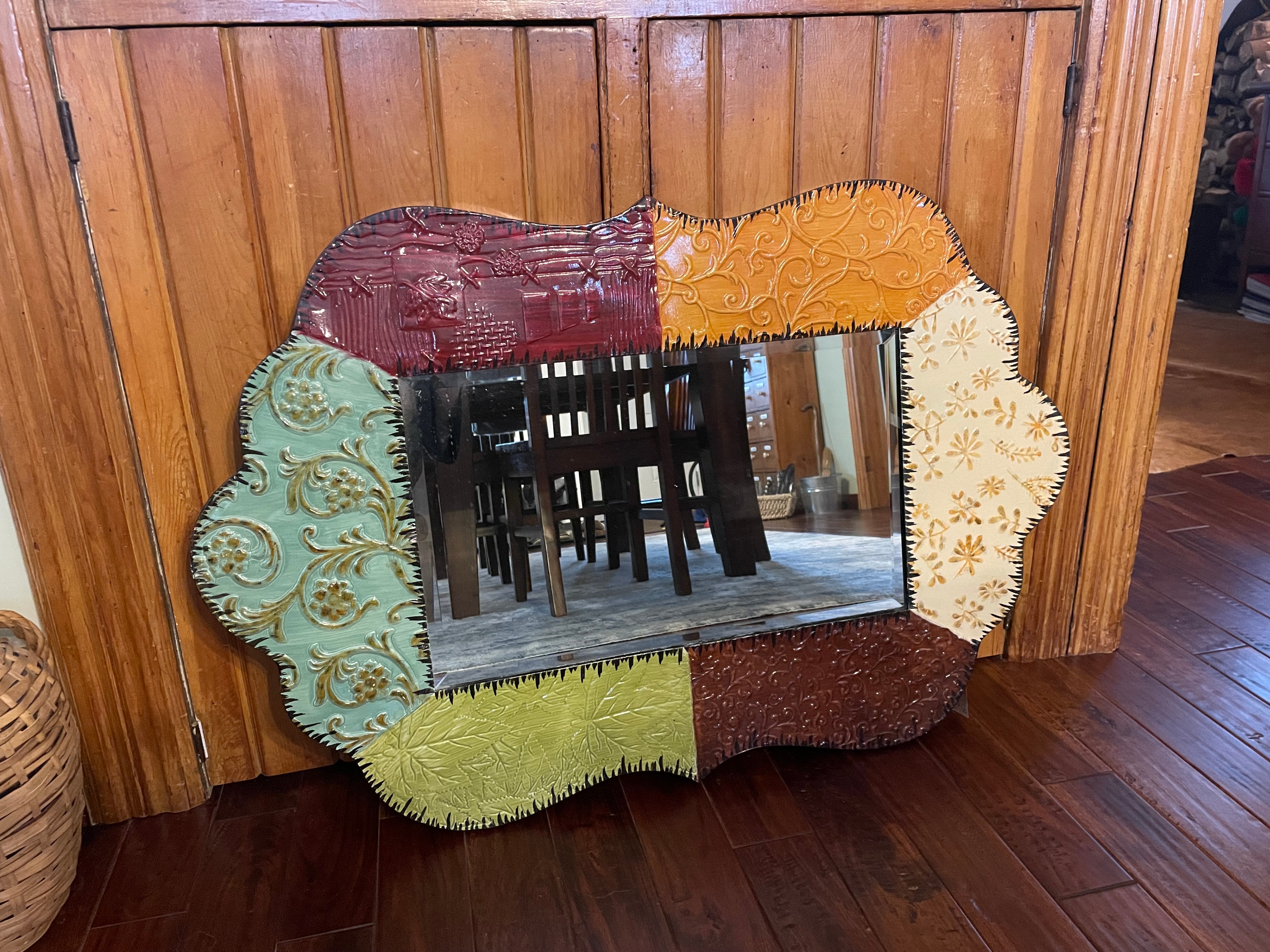 Pier 1 Embossed Patchwork Mirror