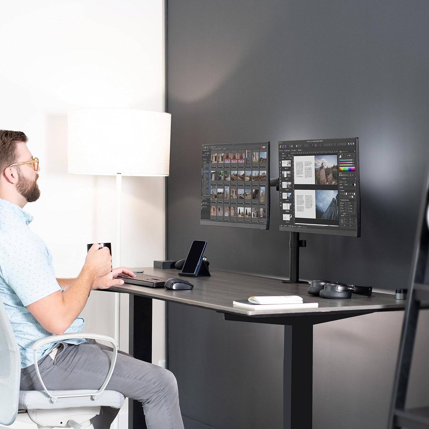 New VIVO Dual Monitor Desk Mount - 13" to 30"