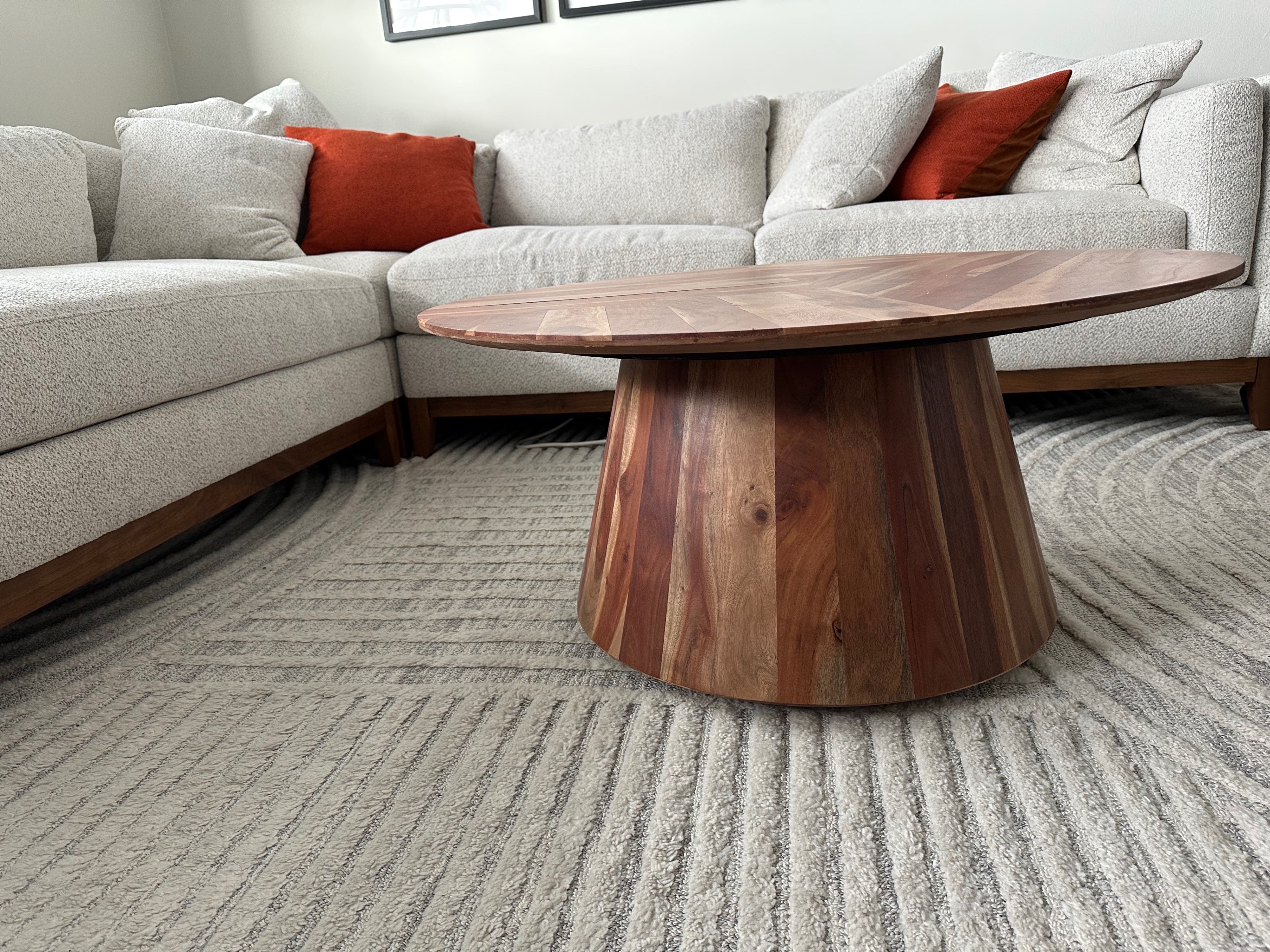 Round Wood Coffee Table 35" Diameter - photo 3