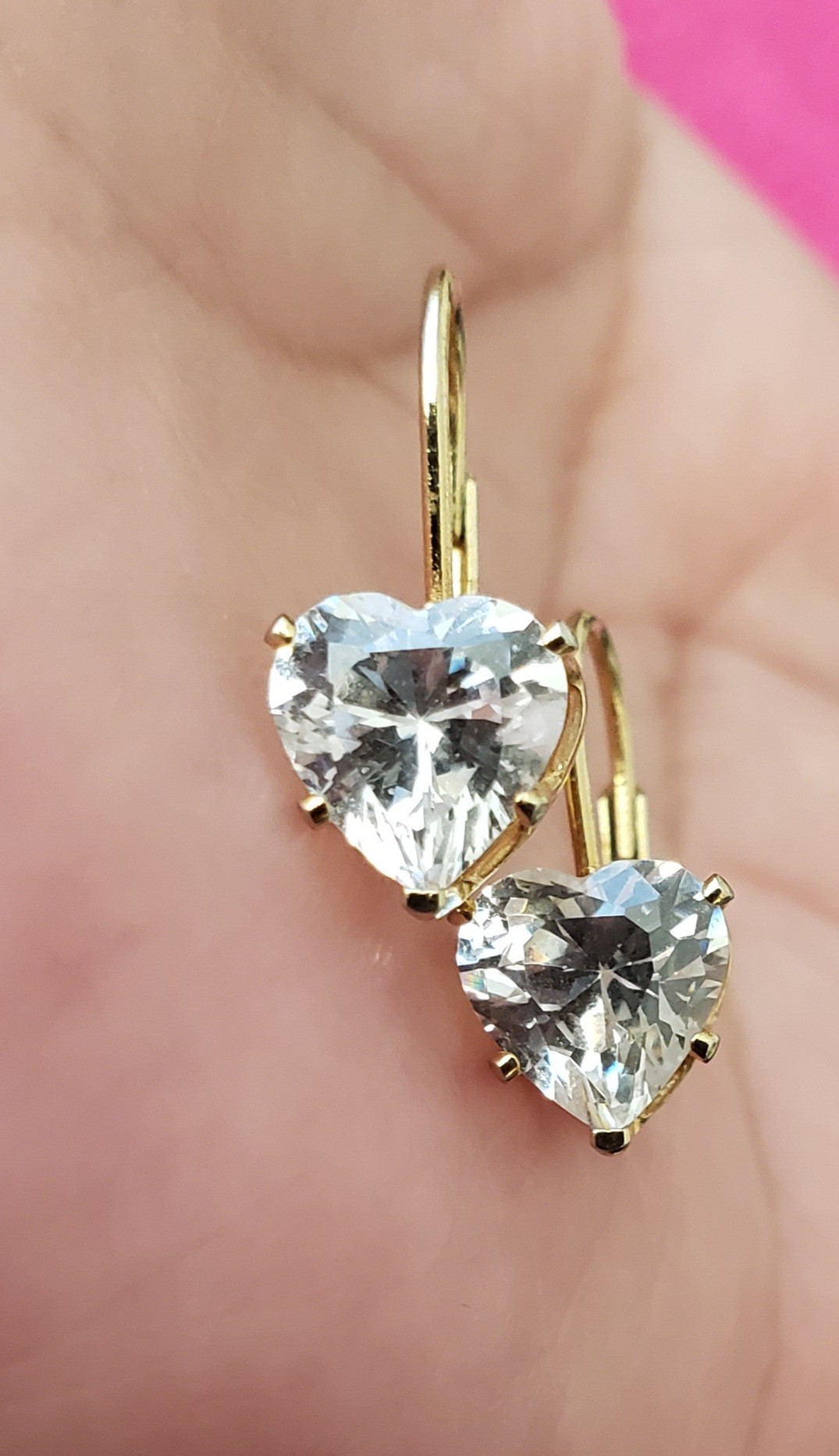 Heart Shaped Clear Stone Earrings - photo 4