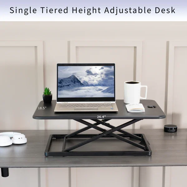 New VIVO Black Height Adjustable Standing Desk Converter - photo 3