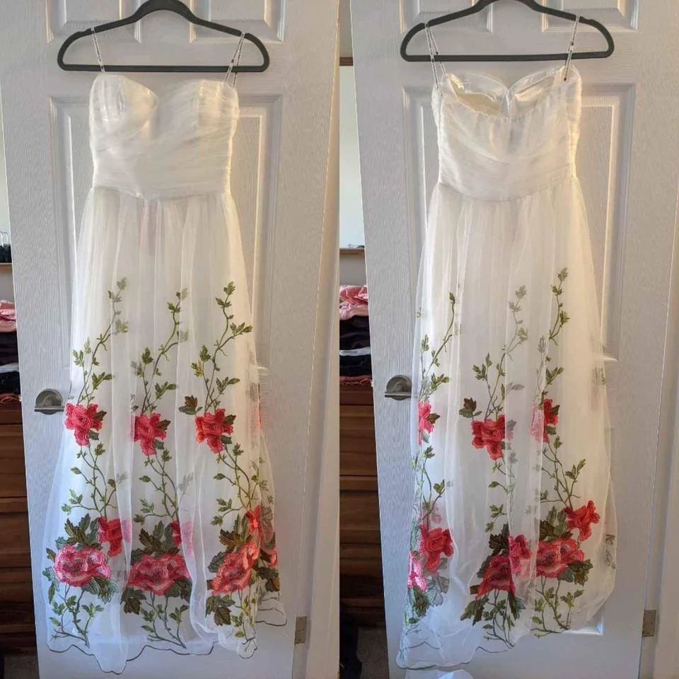 Size 2 Embroidered Floral Tulle Dress image indicator(2)