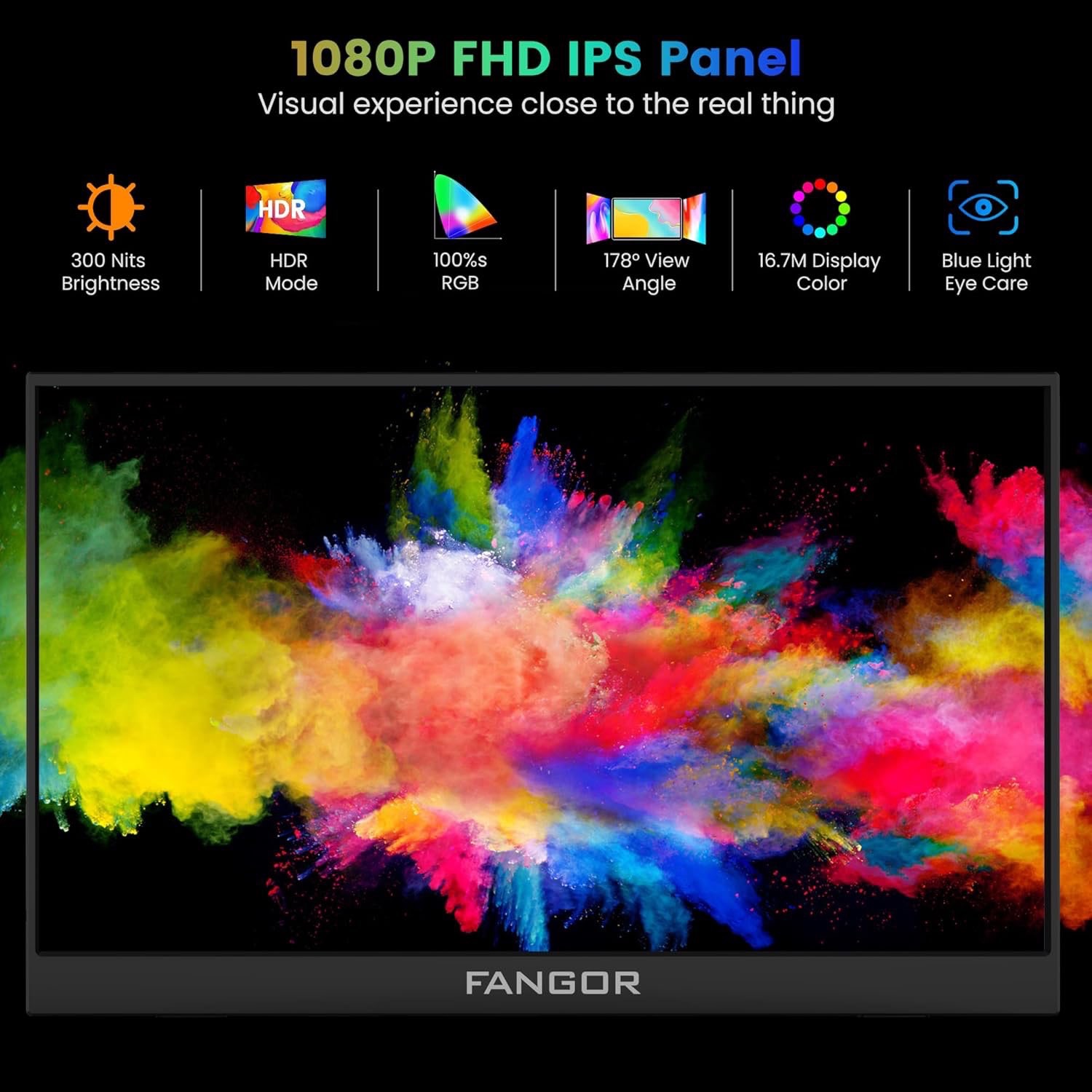 FANGOR Portable Monitor for Laptop (Black) - photo 4