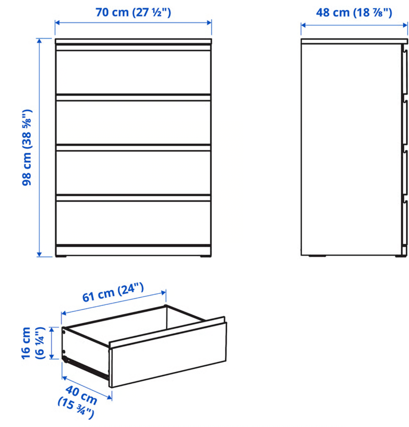 IKEA Malm Black-Brown 4-Drawer Dresser - photo 2
