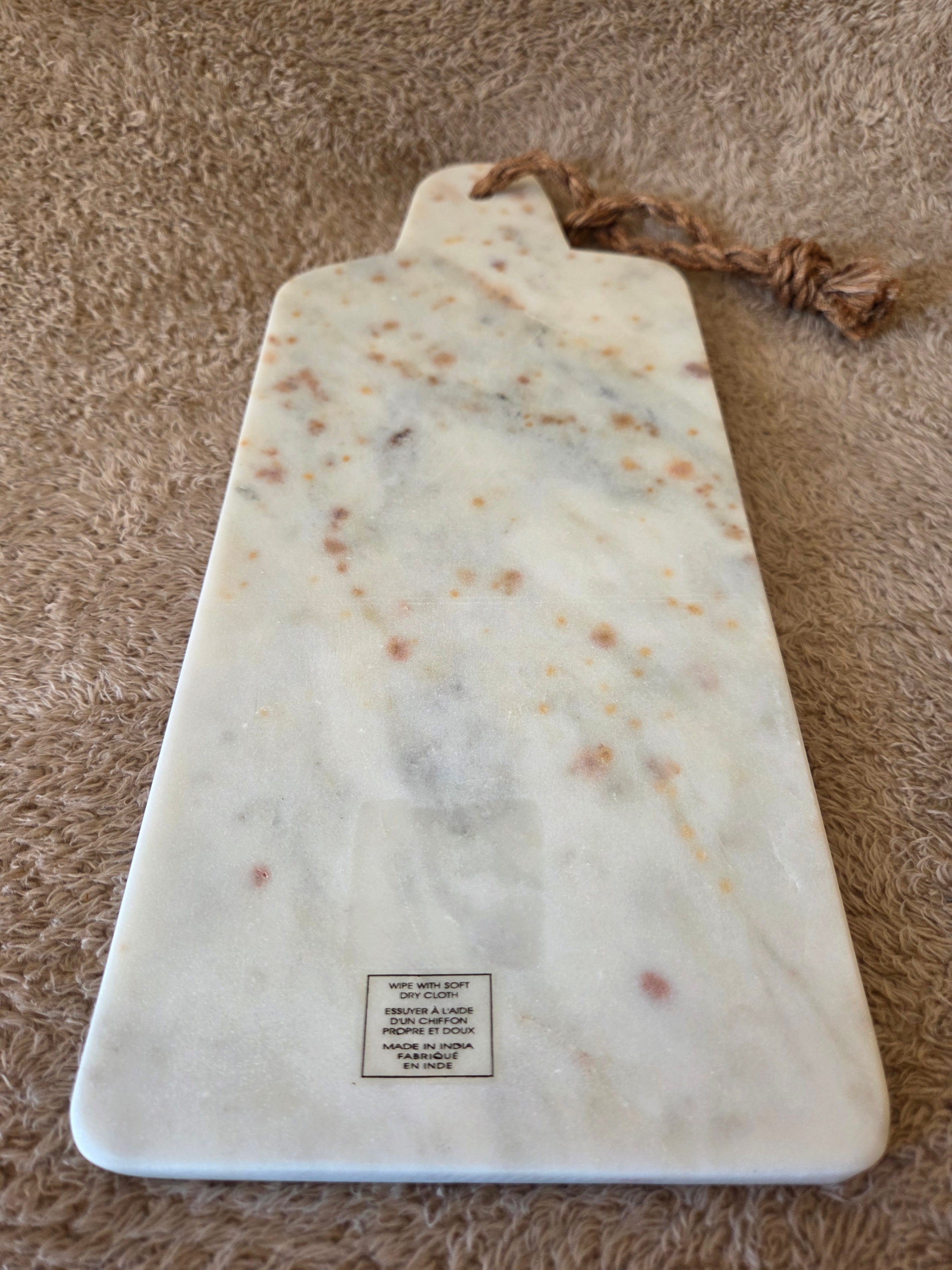 Handcrafted Marble Cheese Board, 32×13 cm – India