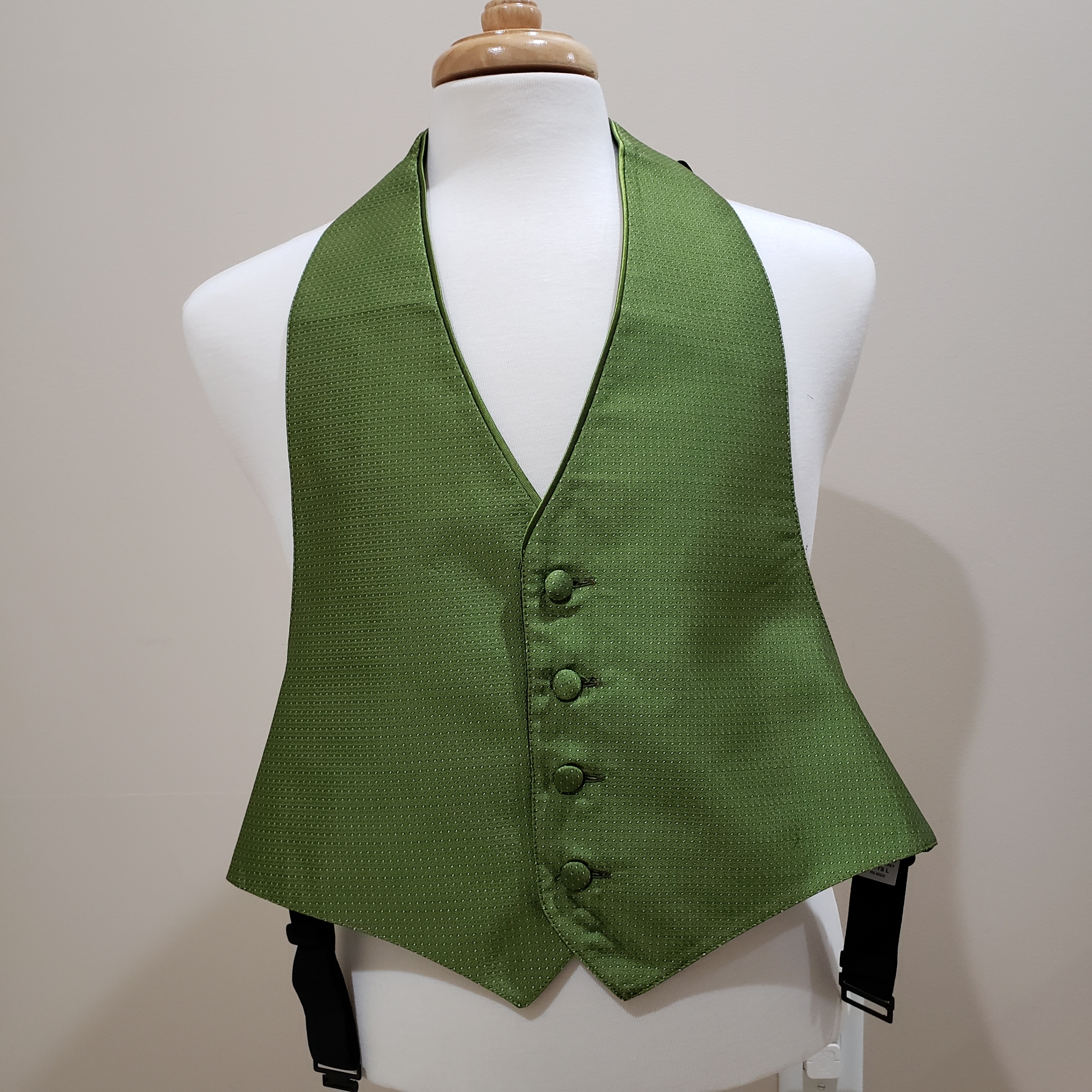 Boy's Green Polka Dot Backless Vests or Waistcoats Size S, M, L