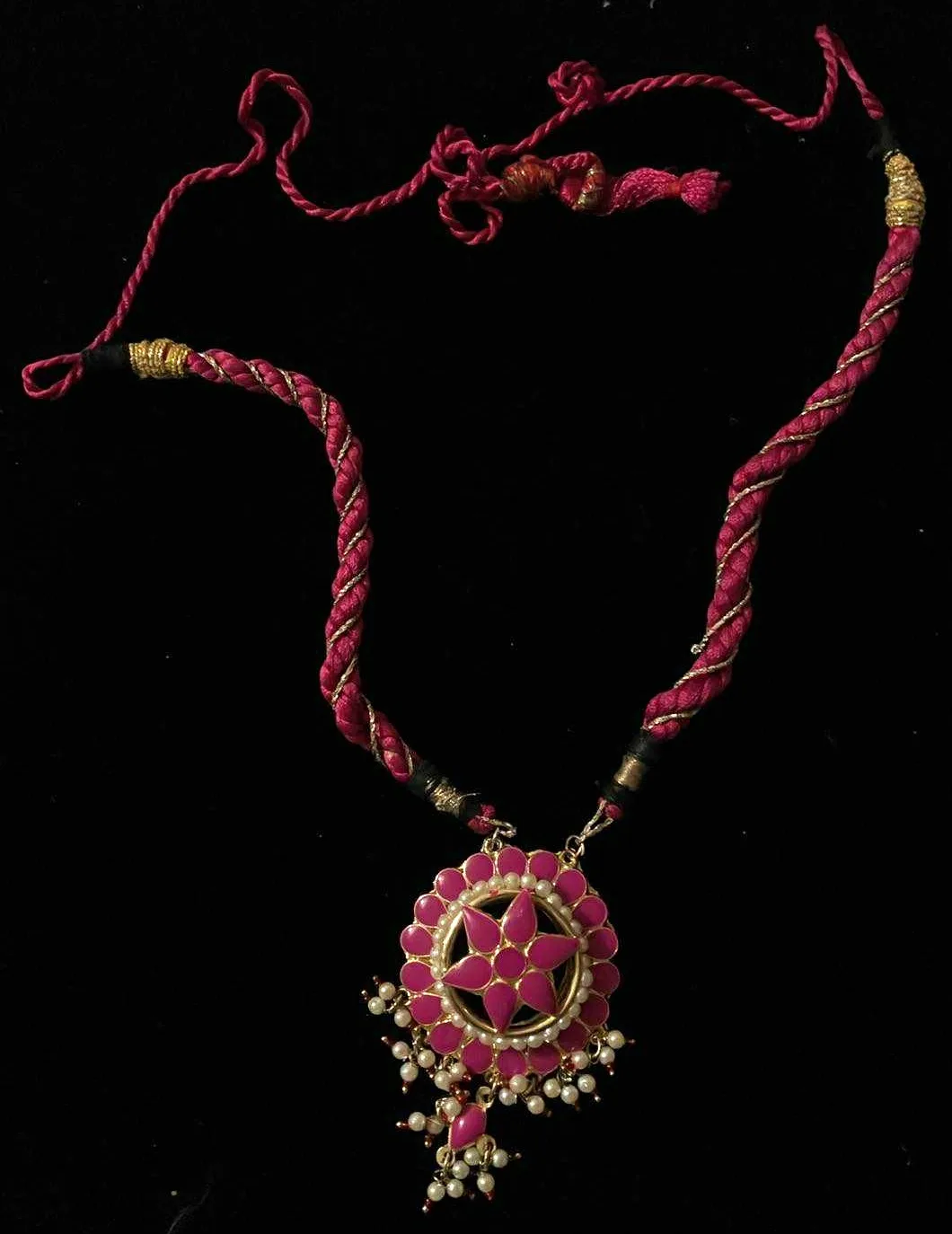 Necklace Pink Pendant - 26 Inches