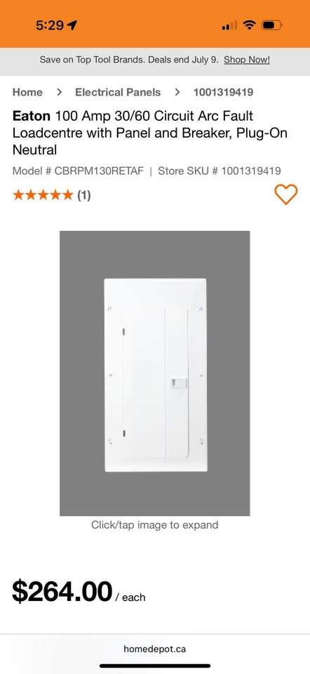 Eaton 100 AMP 30/60 Electric Panel Box