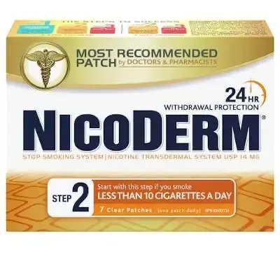 Nicoderm Step 2 Clear Patches, 14 mg of Nicotine/Day, 7 Count