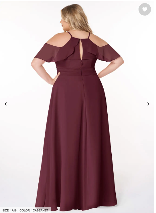 Azazie Dakota Cabernet A-Line V-Neck Pleated Chiffon Dress - photo 3