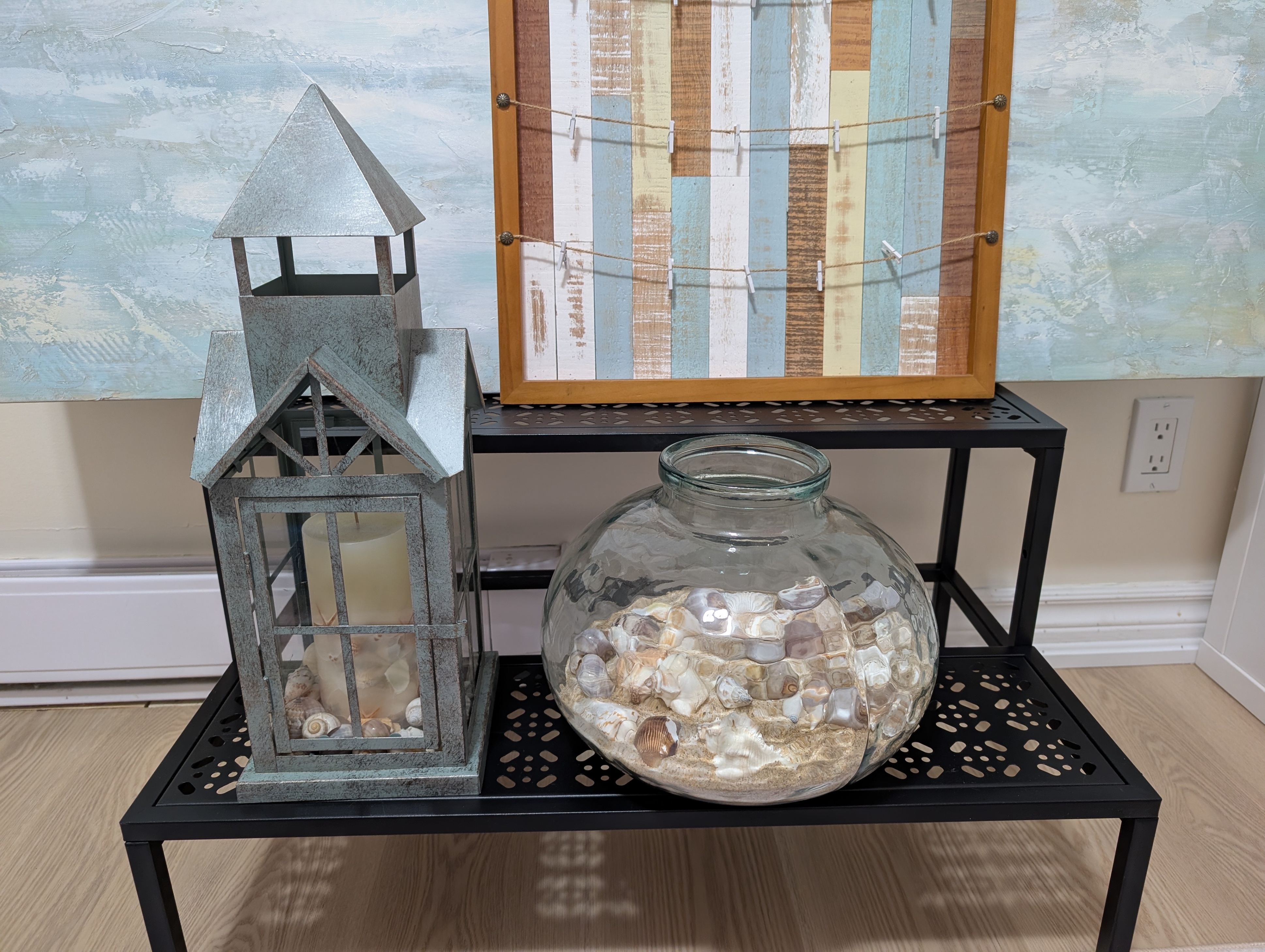 Sea Decor Set (Canvas Art, Glass Bowl, Candle Holder) - photo 2