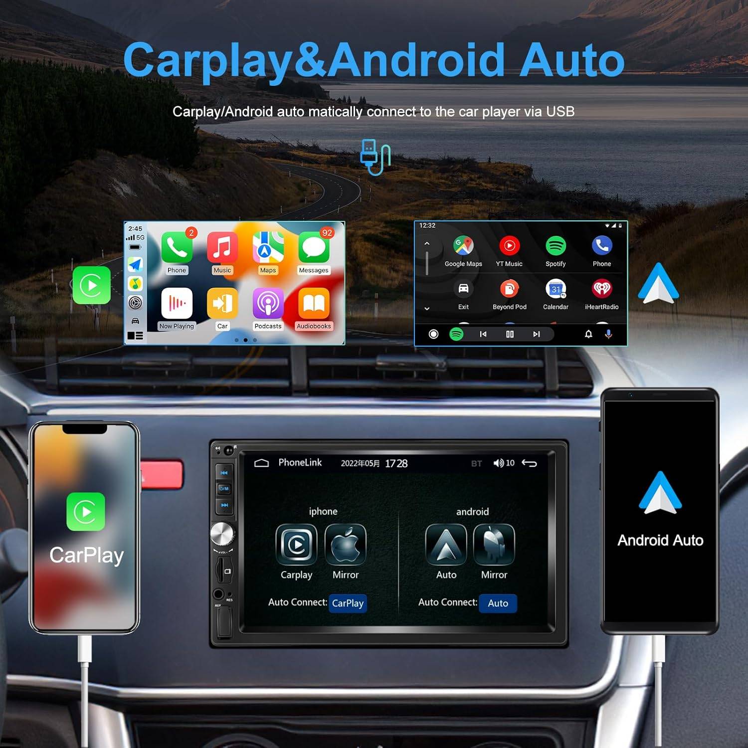SIXWIN Double Din Car Stereo 7" - CarPlay & Android Auto - photo 2