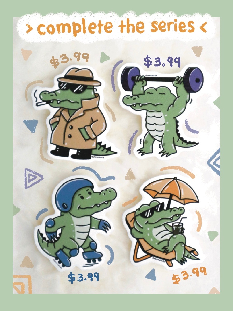 Smoke Crocodile Vinyl Sticker - photo 4