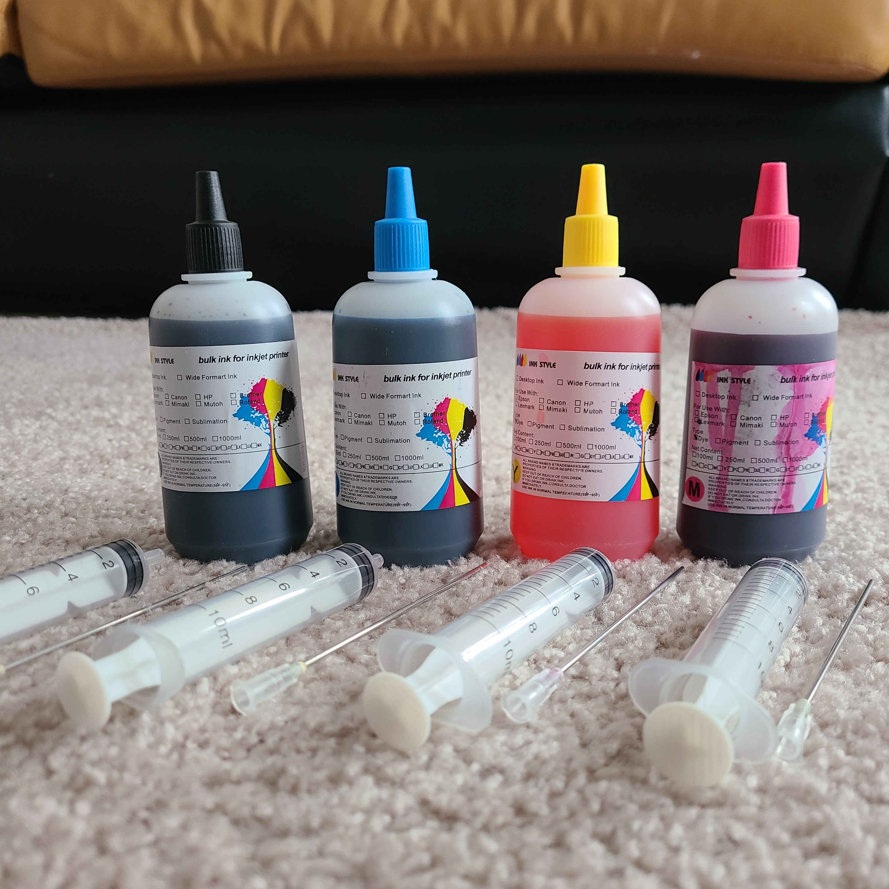 4-Pack Universal Dye Refill Ink with  syringes - photo 2