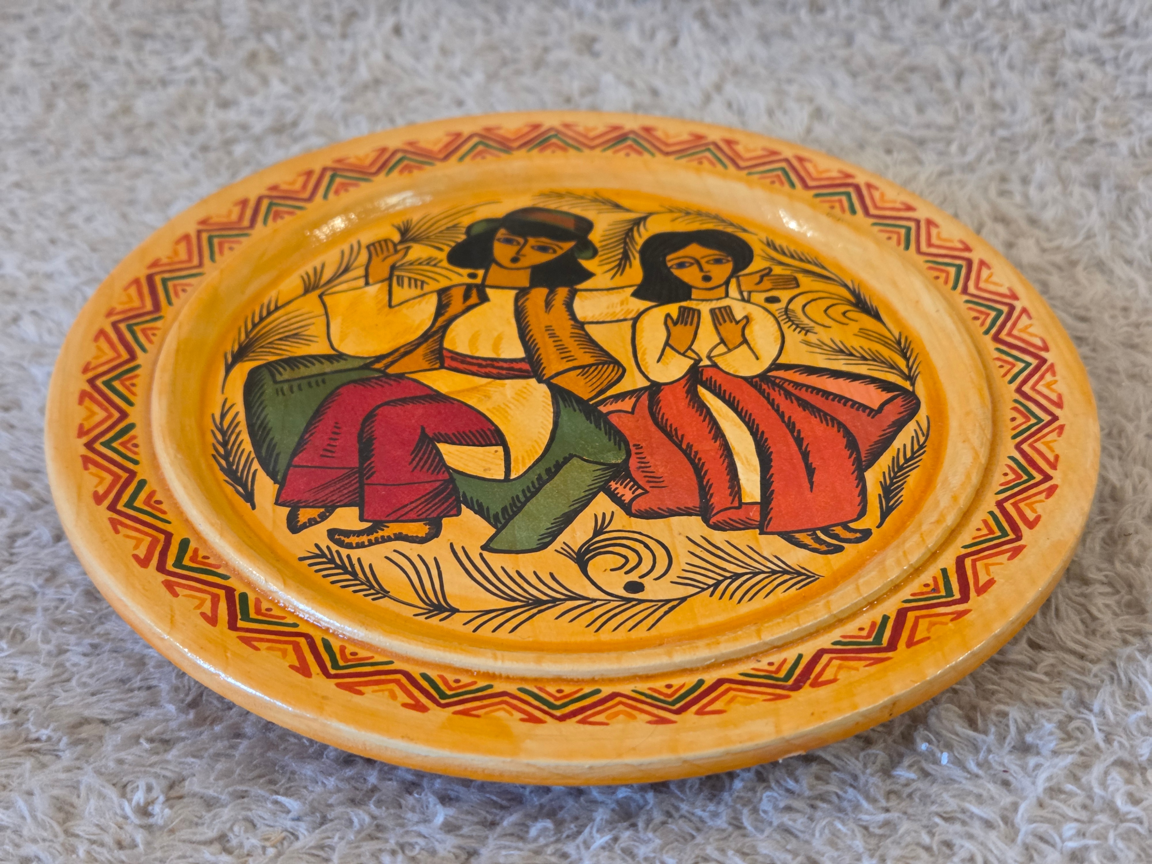 Hand-painted wooden wall plate, folk art, 23 cm - photo 2