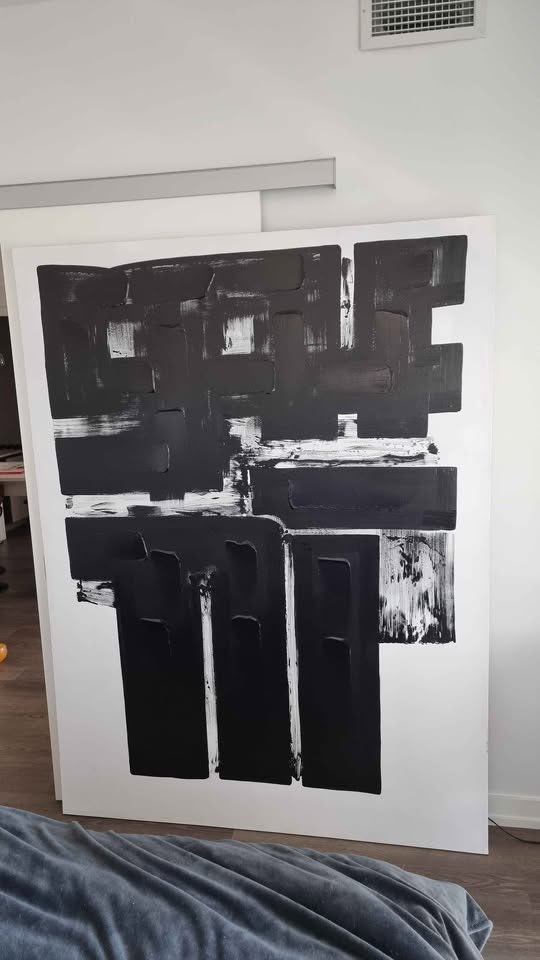 Abstract Black & White Painting