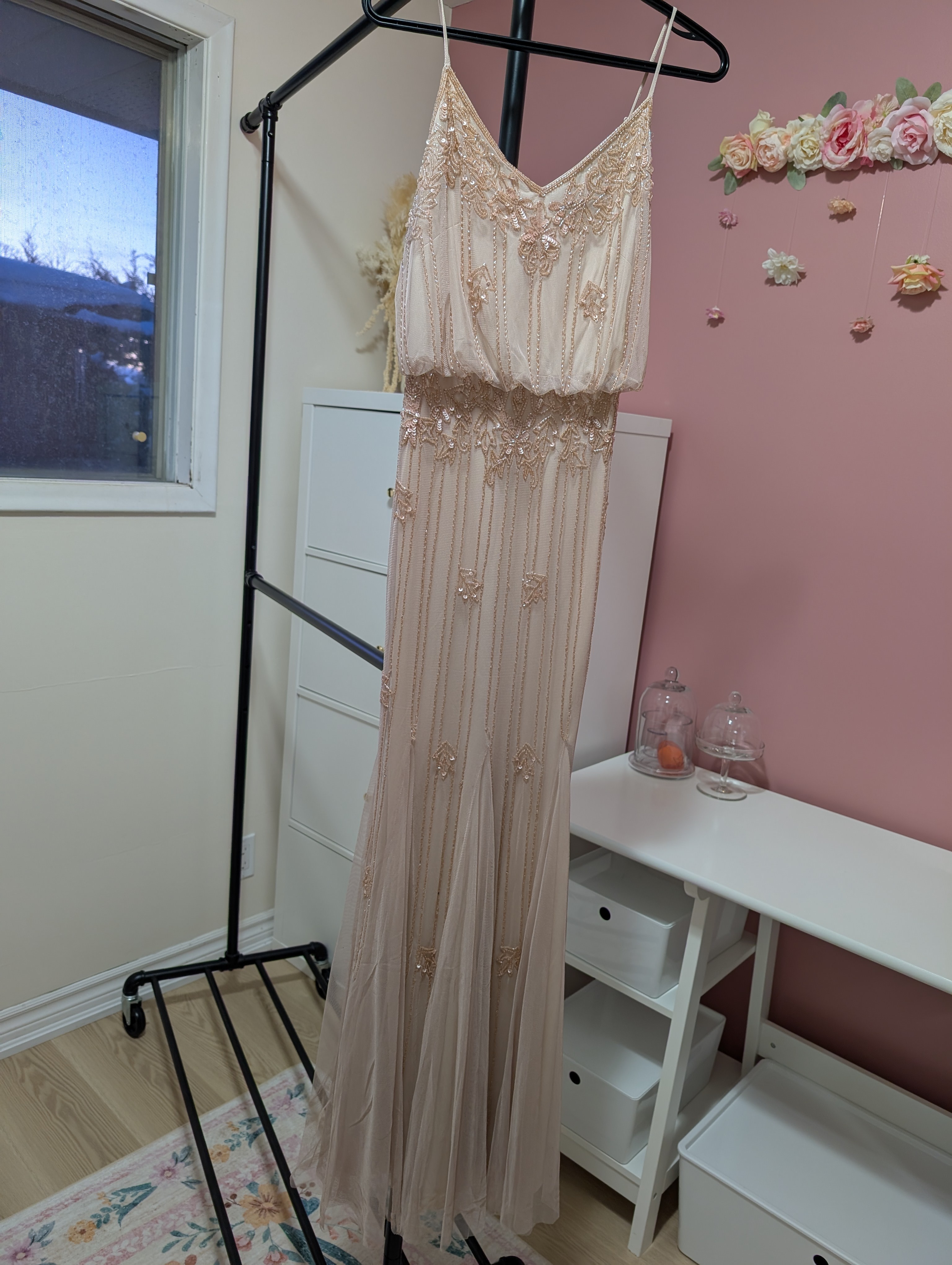 Size XS Light Pink Beaded Maxi Dress - photo 4