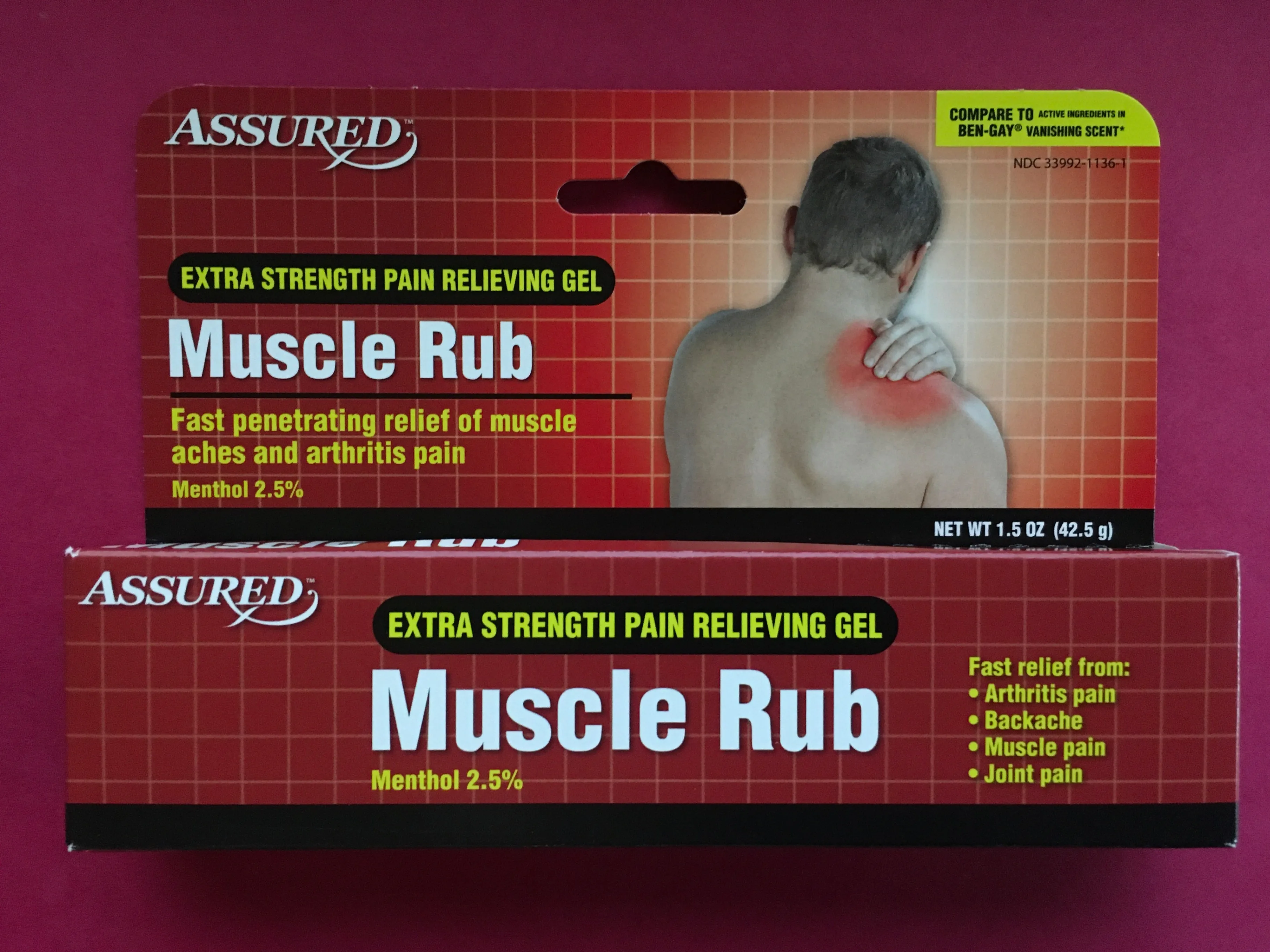 Assured Extra Strength Muscle Rub Pain Relieving Gel