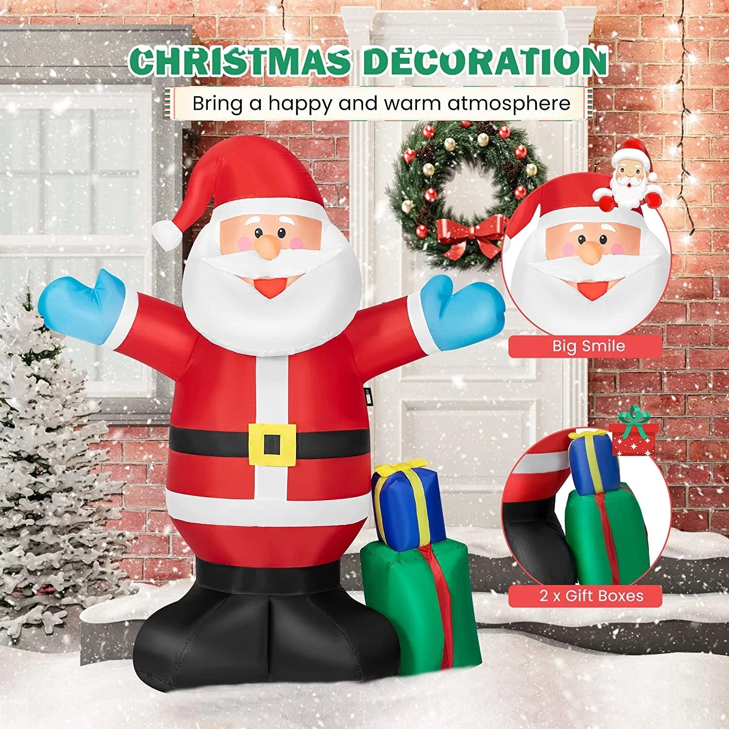New Vivohome 5ft Christmas Inflatable Santa w/LED - photo 3
