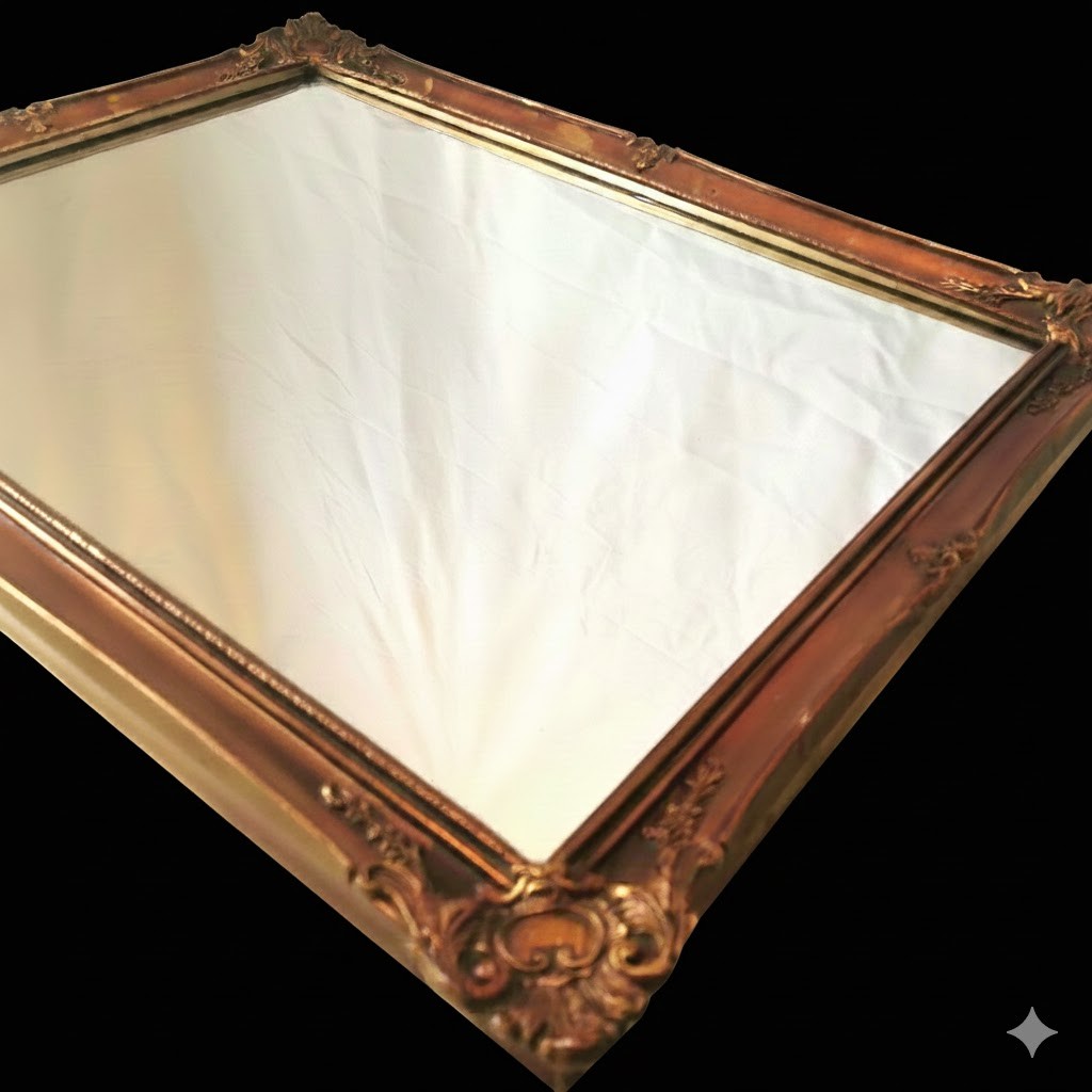 Mirror Wood Guilded with Bronze and Gold Tones Vintage 1977 Made - photo 4