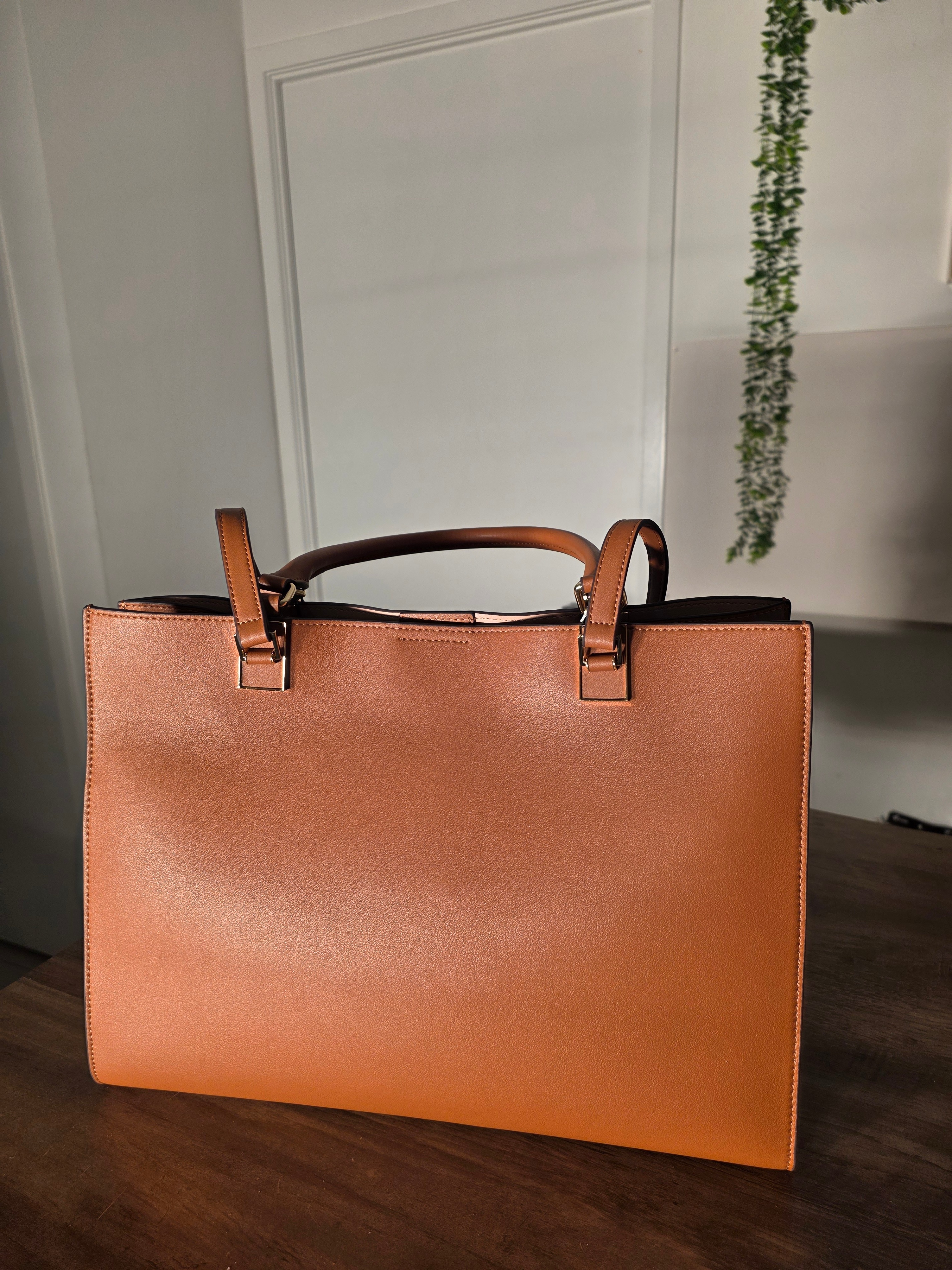 Soft Leather Bag -Large Shoulder Handbags with Two Long  Straps