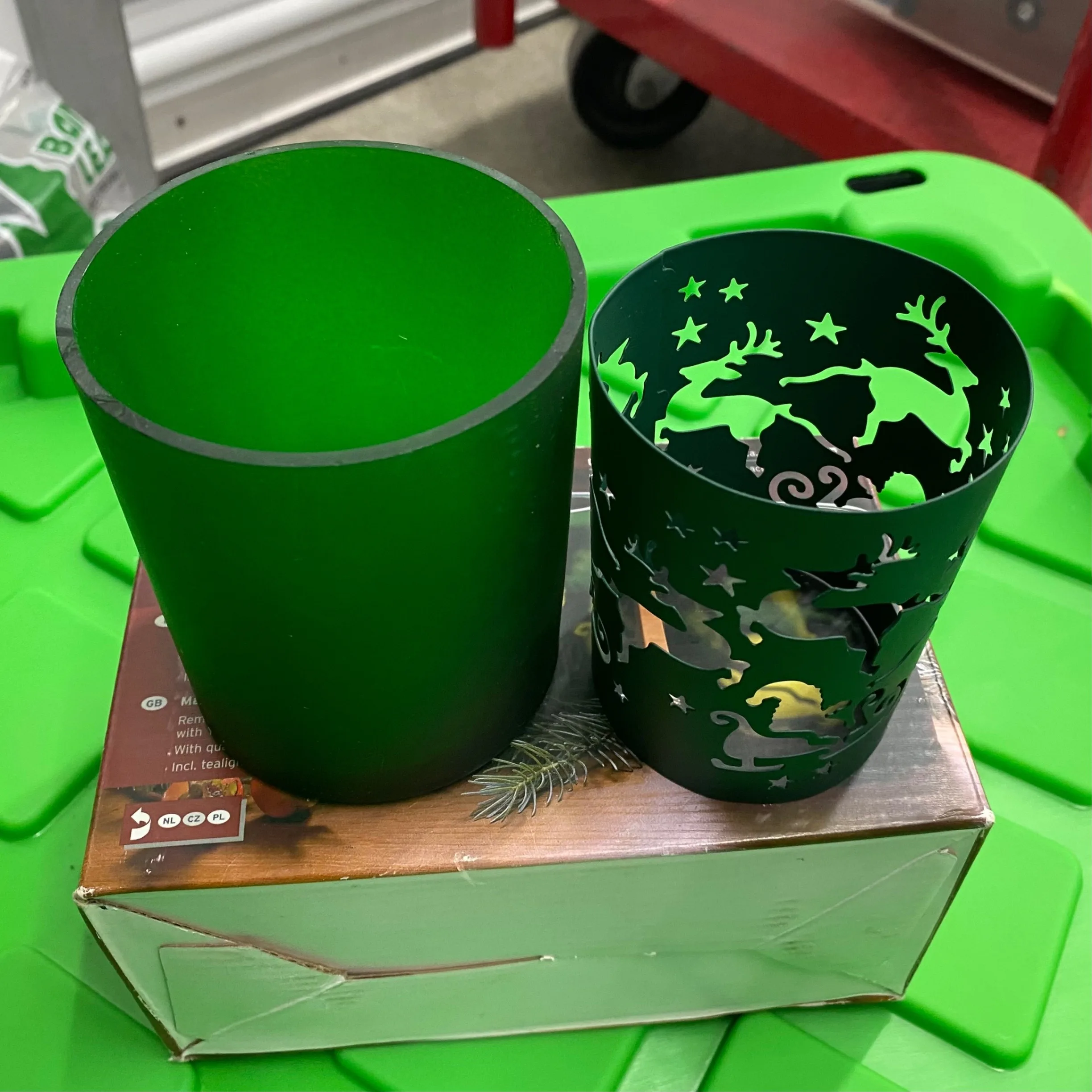 Tchibo 2 Tealight Holders - Green image indicator(2)