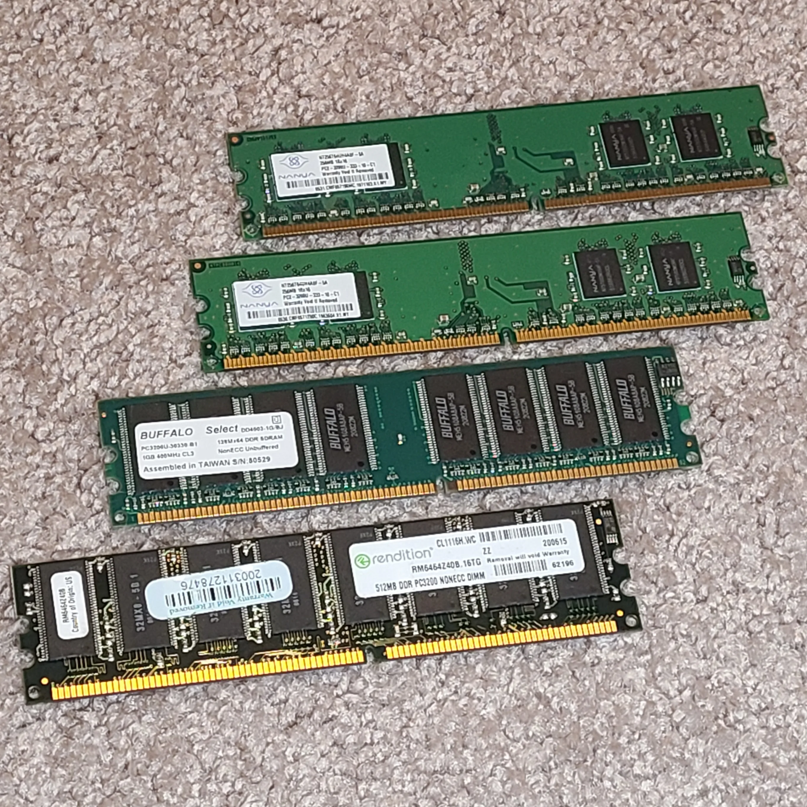 Desktop Memory RAM, assorted, 4 pcs