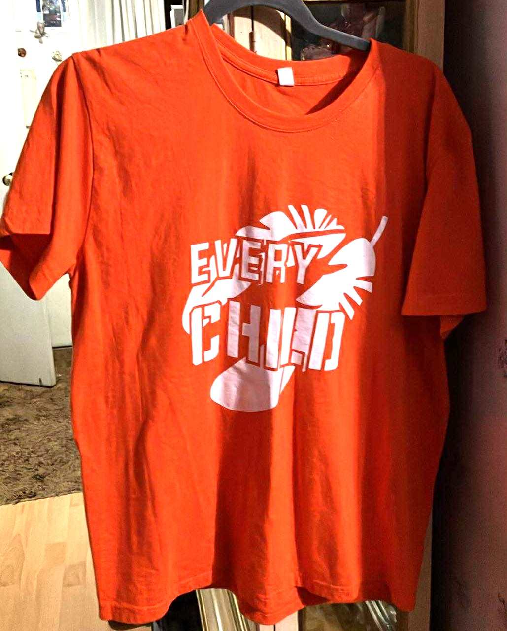 Man Orange Shirt - Size 2XL (but fits like a Large)