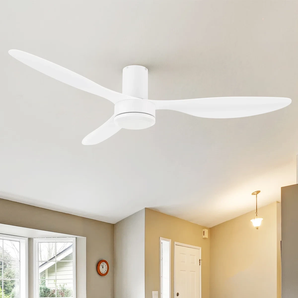 Ceiling Fan - Flush Mount White 52"