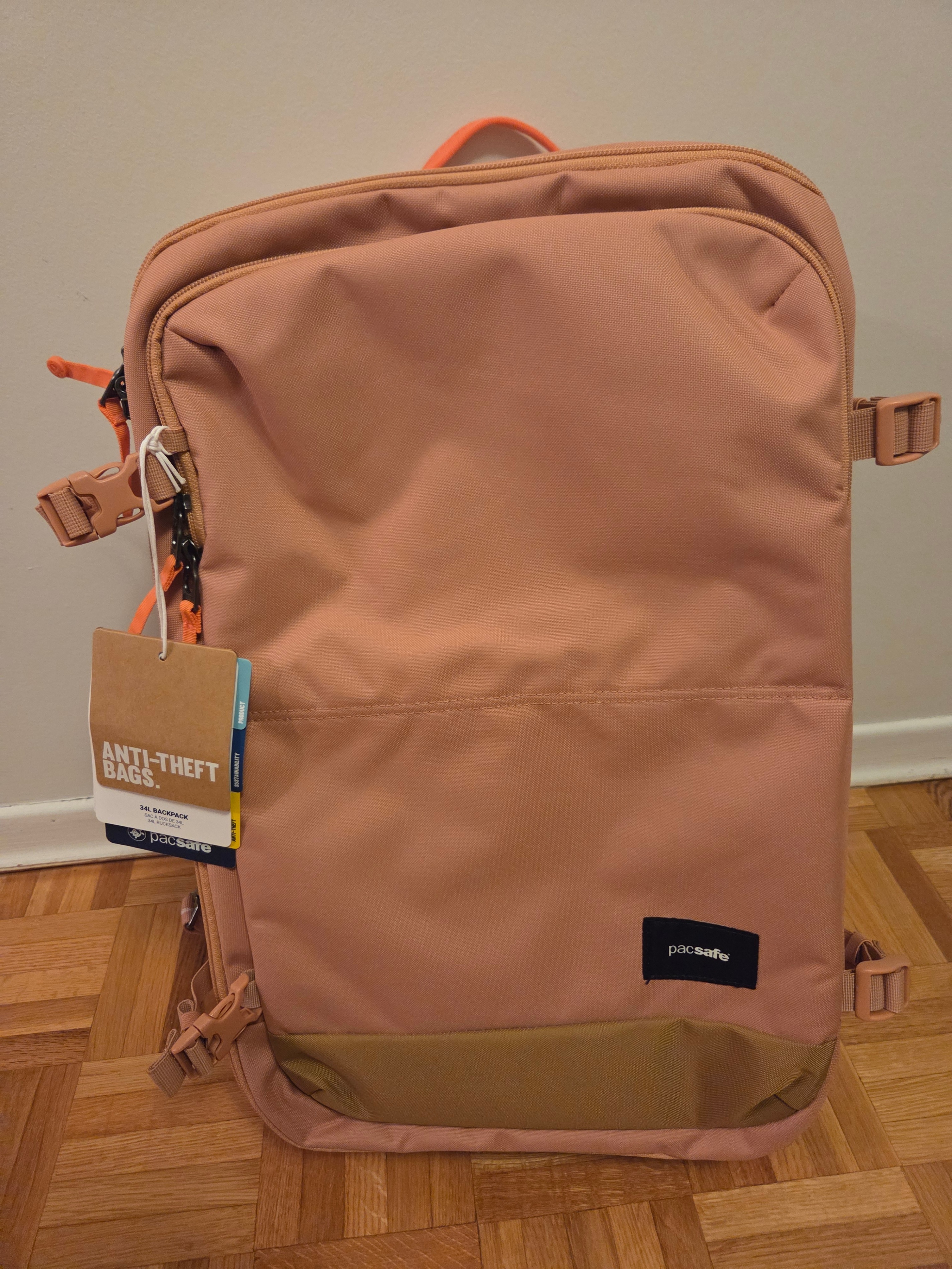 Brand New - Pacsafe GO 34L anti-theft carry-on backpack Pink - photo 2