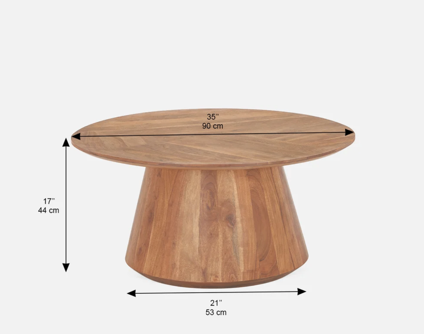 Round Wood Coffee Table 35" Diameter - photo 4