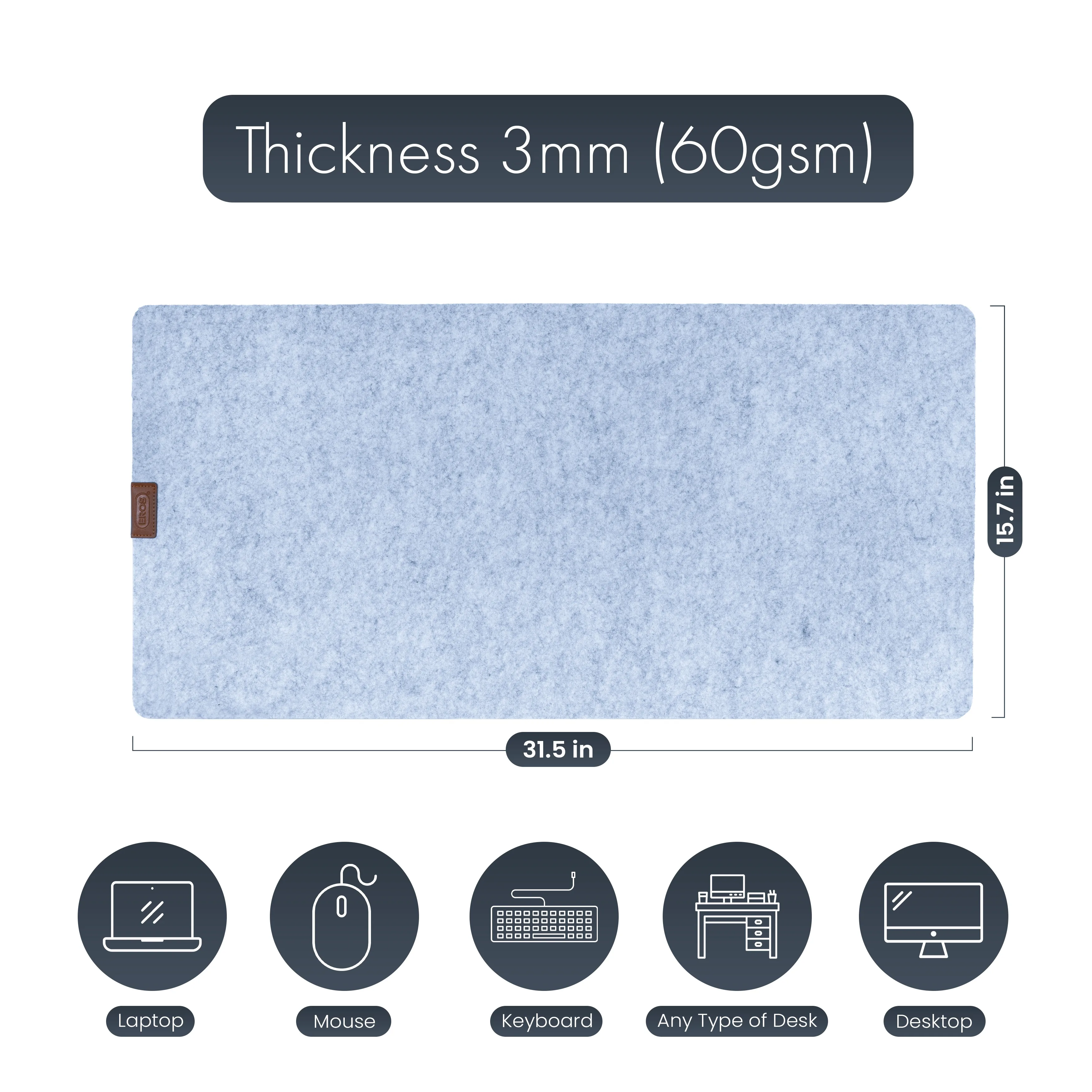 EROS Office Products - Non-Slip Felt Desk Mat image indicator(4)