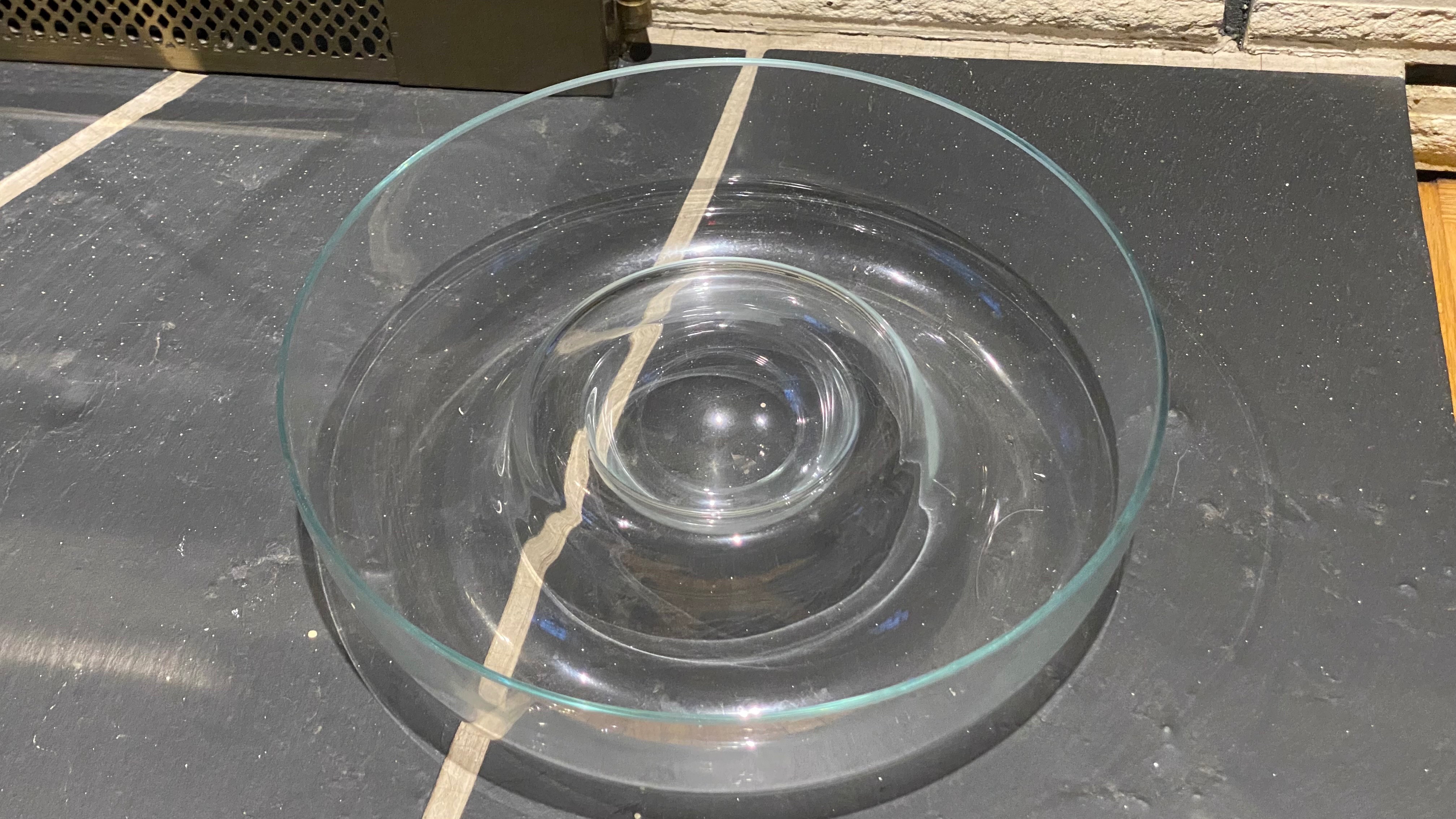 Glass Salad/chip Bowl with Dipping Insert