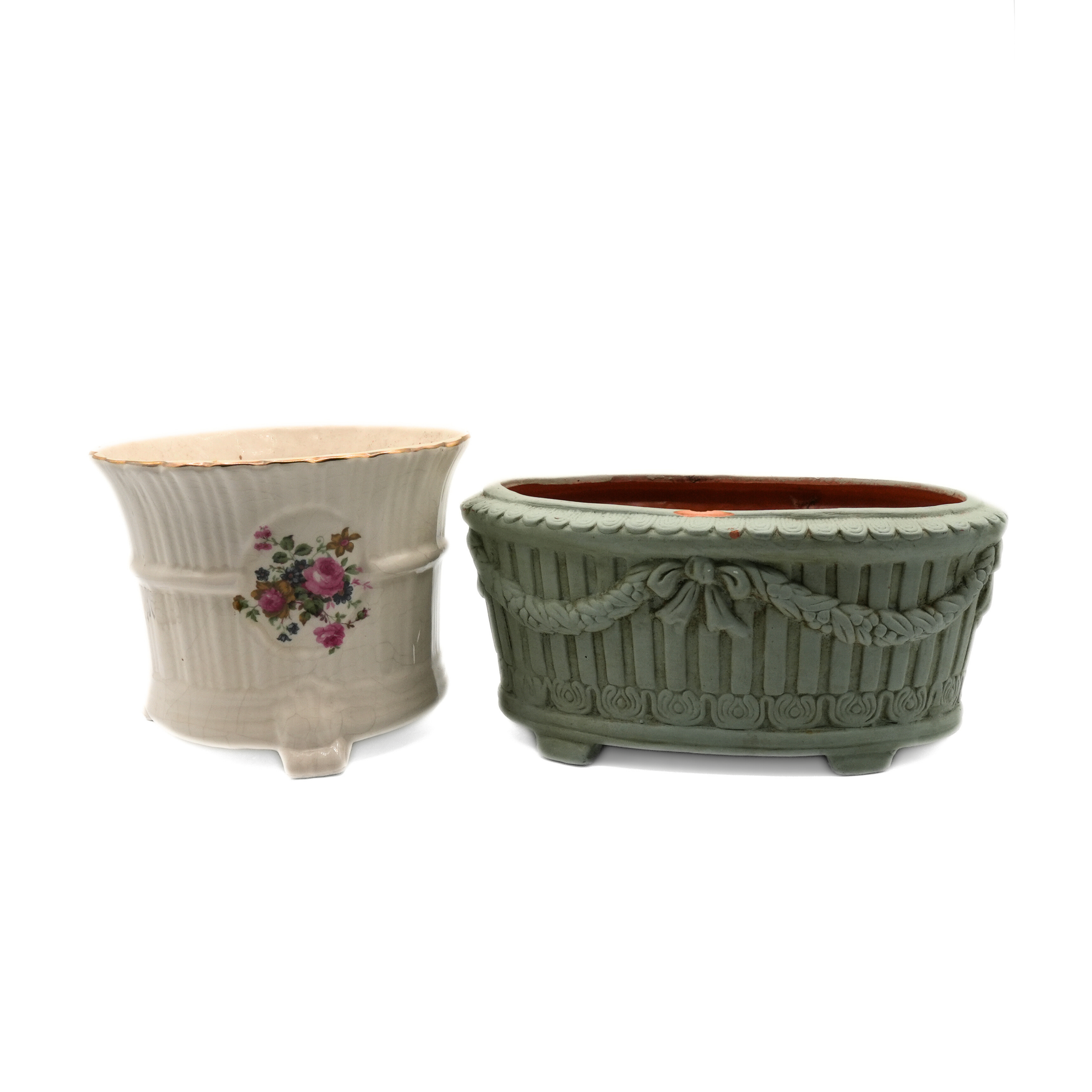 Ceramic Planters - Floral & Green